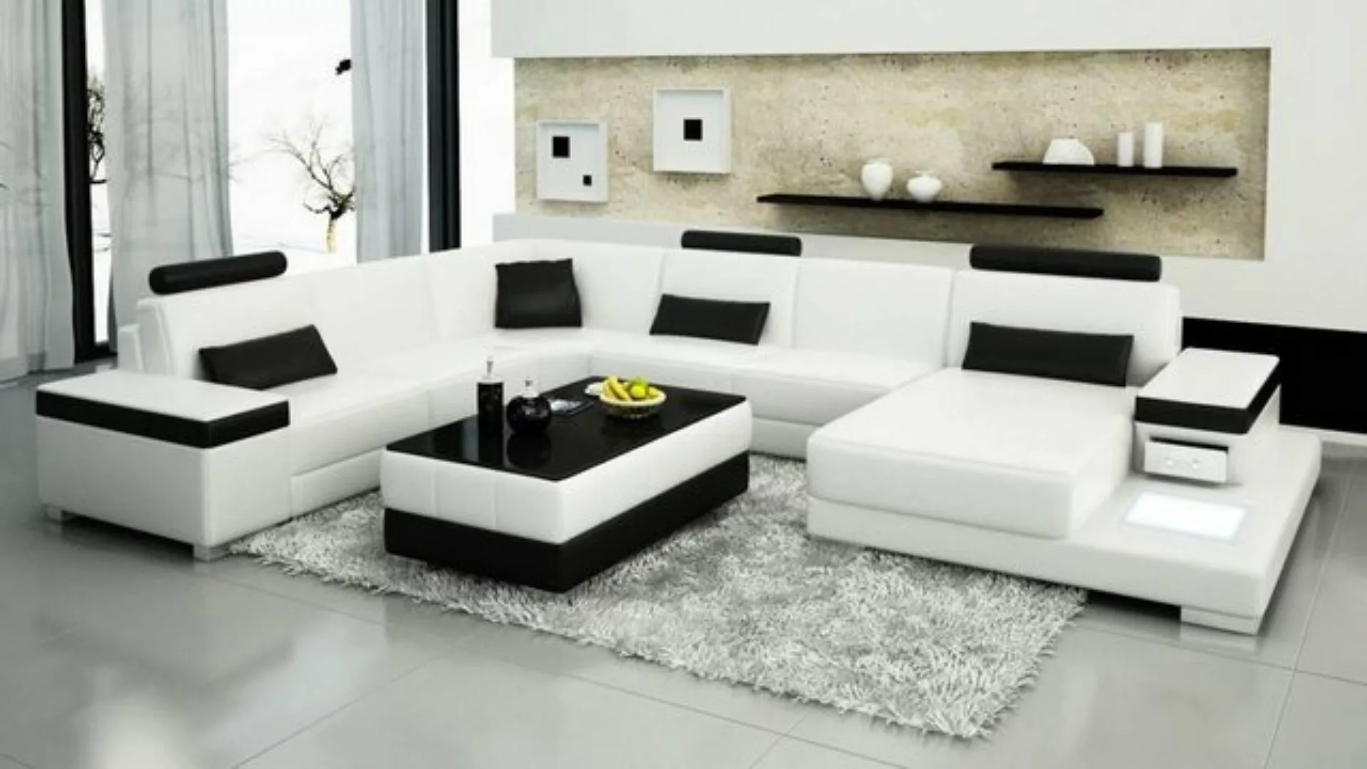 JVmoebel Ecksofa, Ledersofa Designer Sofa U Form Wohnlandschaft Couch Polst günstig online kaufen