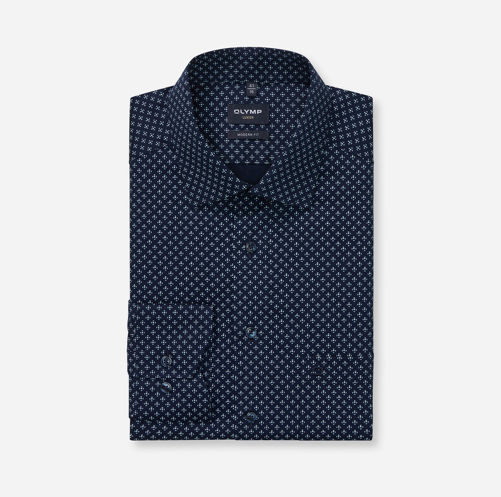 OLYMP Langarmhemd "Luxor", modern fit, gemustert, Businesshemd, New Kentkra günstig online kaufen