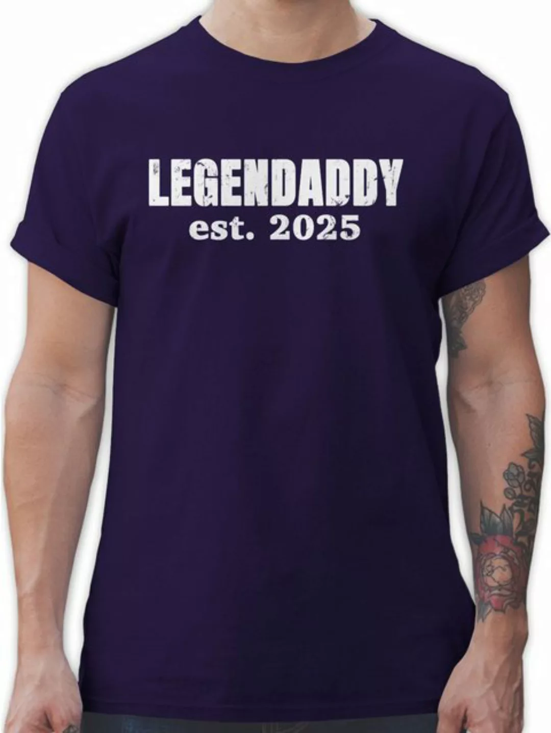 Shirtracer T-Shirt Legendaddy est. 2025 weiß Vatertag Geschenk für Papa günstig online kaufen