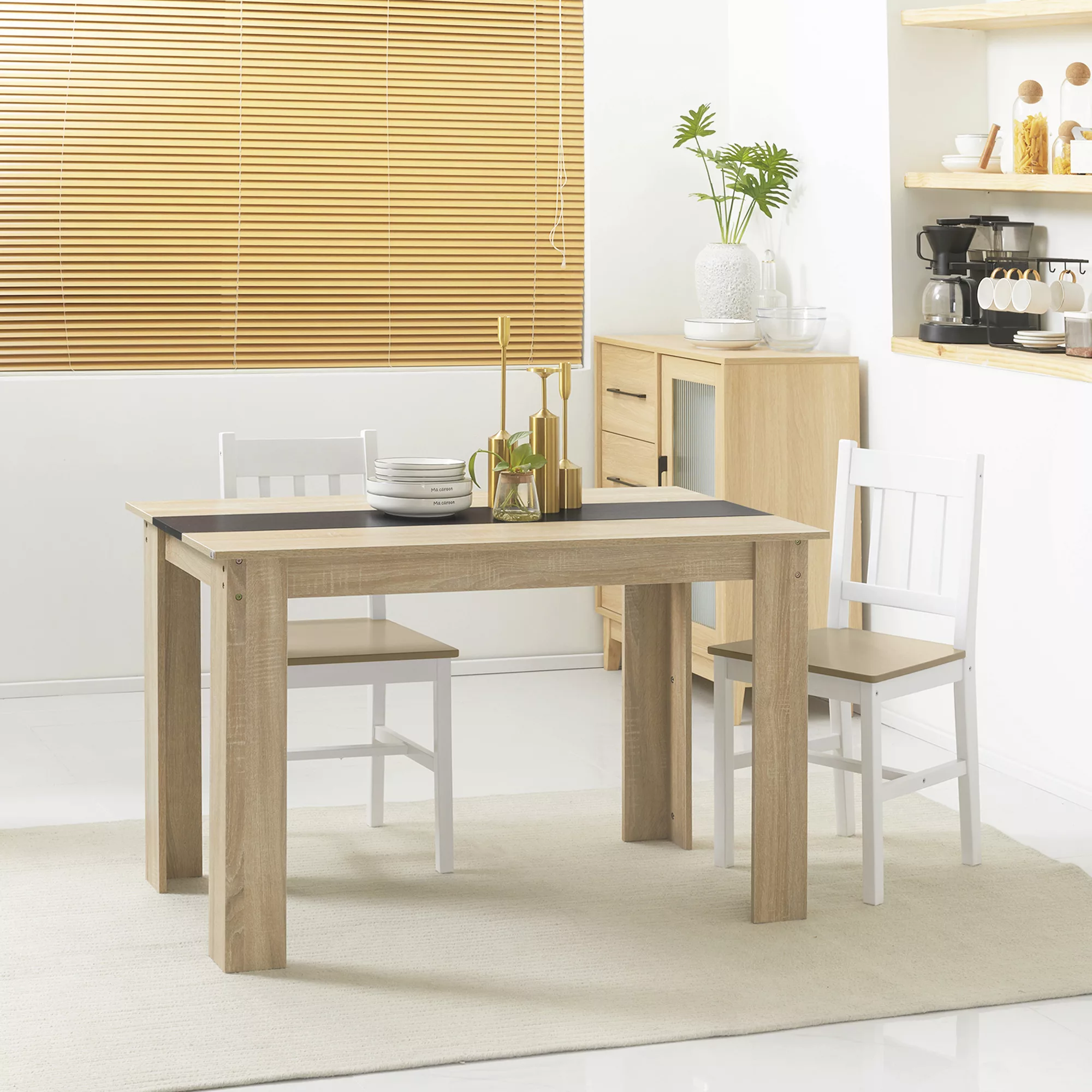HOMCOM Esstisch im modernen Design mit großer Tischplatte für 4-6 Personen günstig online kaufen