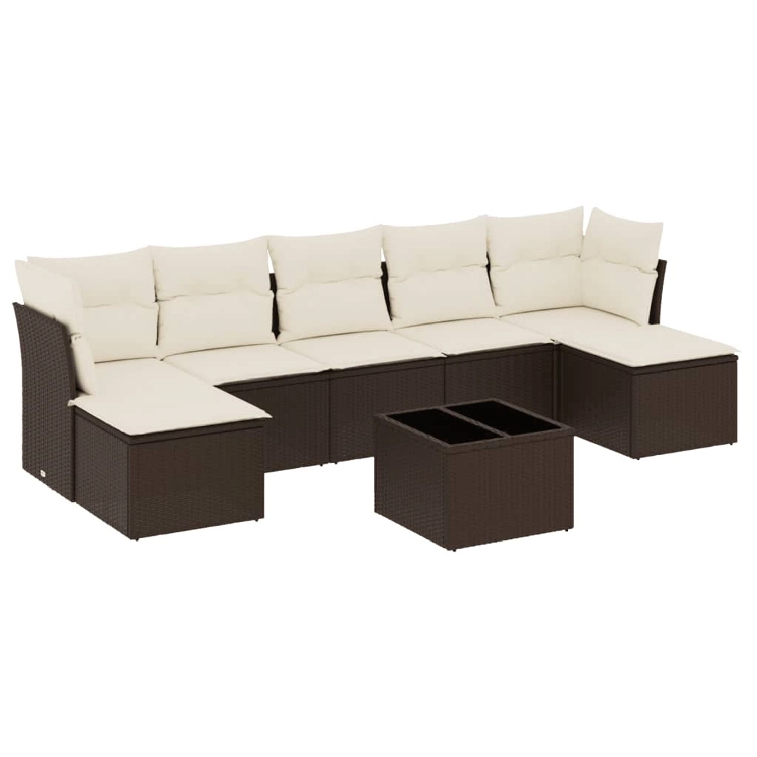 vidaXL 8-Tlg Garten-Sofagarnitur mit Kissen Braun Poly Rattan 3249882 günstig online kaufen
