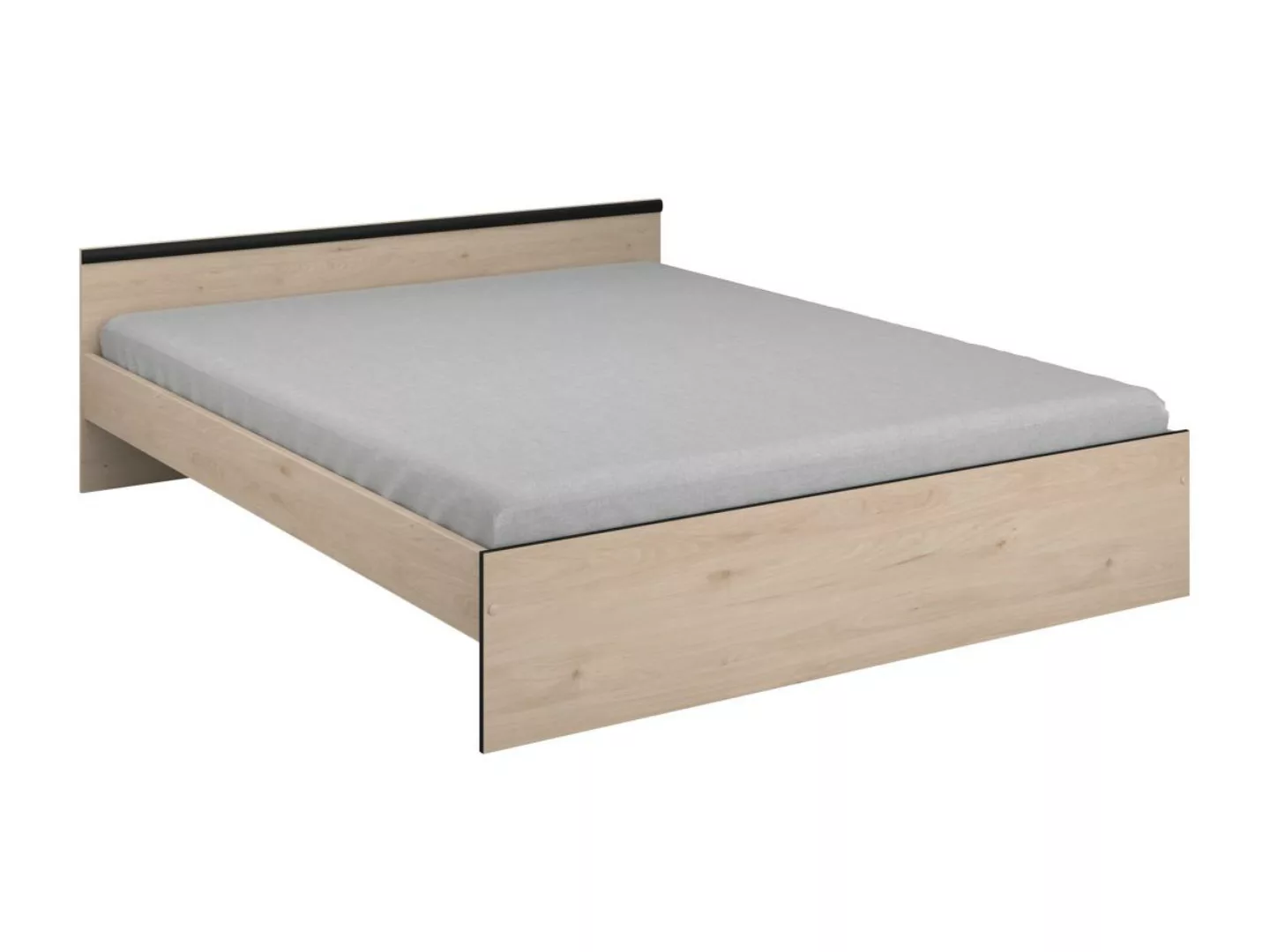 Bett mit Stauraum 160 x 200 cm - 2 Schubladen & 1 Ablagefach - Holzfarben - günstig online kaufen