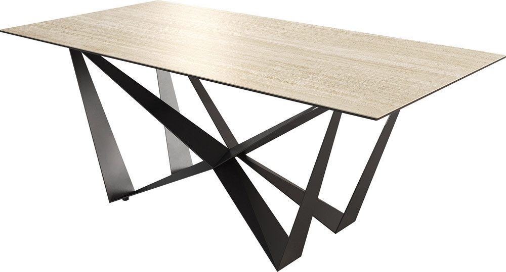 DELIFE Esstisch Edge, Keramik Travertin Natur günstig online kaufen