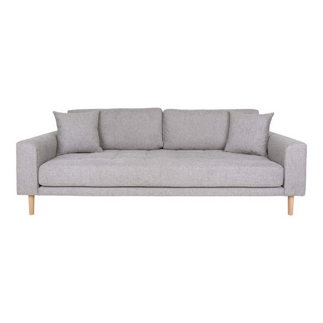 ebuy24 Sofa Lido Sofa 3 Personen mit 2 Kissen hellgrau. günstig online kaufen