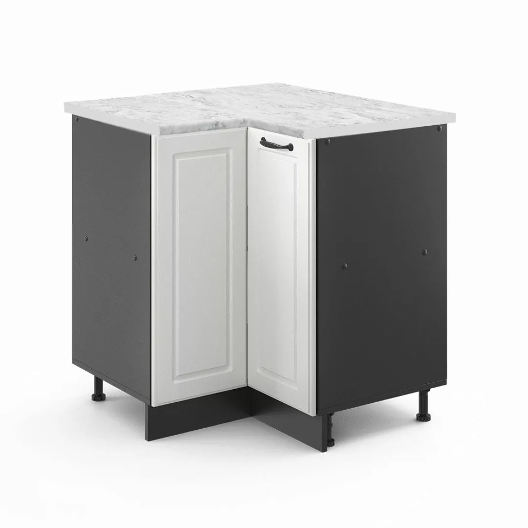 Vicco Eckunterschrank R-Line, Weiß Landhaus/Anthrazit, 75.6 günstig online kaufen