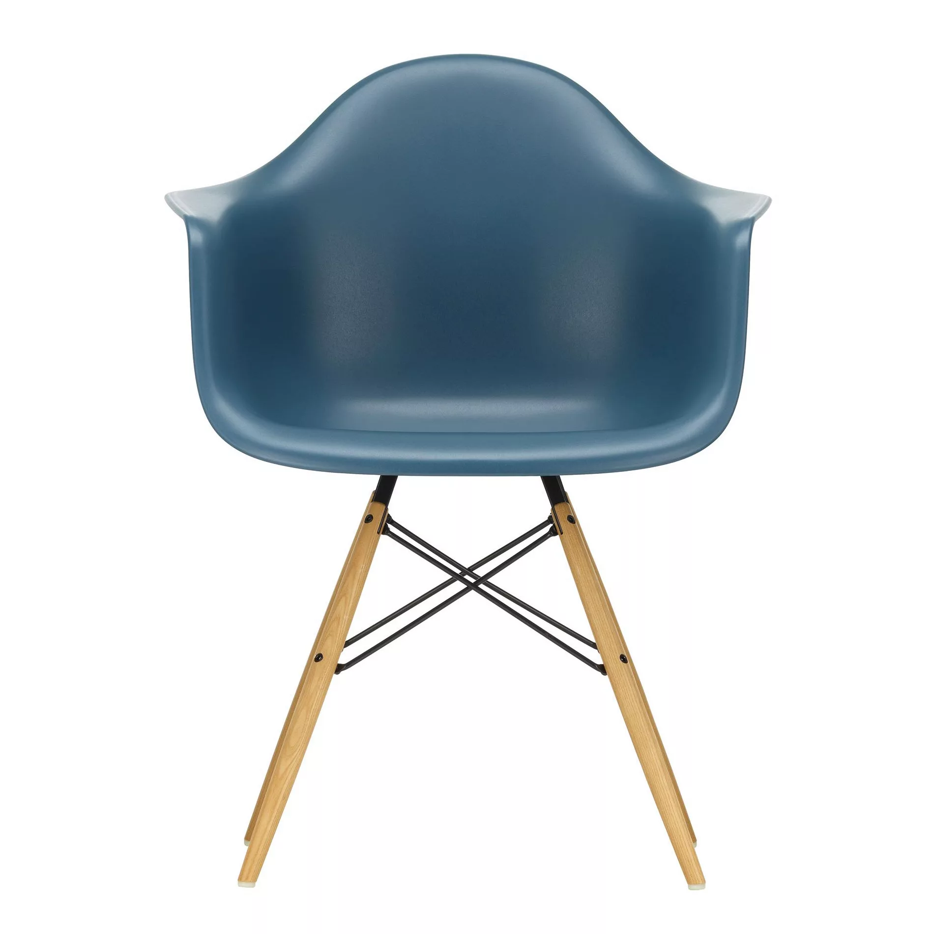 Vitra - Eames Plastic Armchair DAW Gestell Esche - meerblau/Sitzschale Poly günstig online kaufen