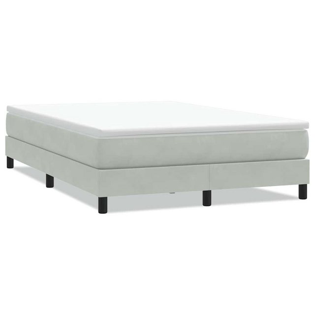 vidaXL Boxspringbett, Boxspringbett ohne Matratze Hellgrau 160x220 cm Samt günstig online kaufen