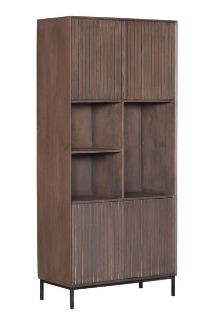 Villa Möbel Fächerschrank (90x45x200cm, 1 Fächerschrank) Mangoholz mit Meta günstig online kaufen