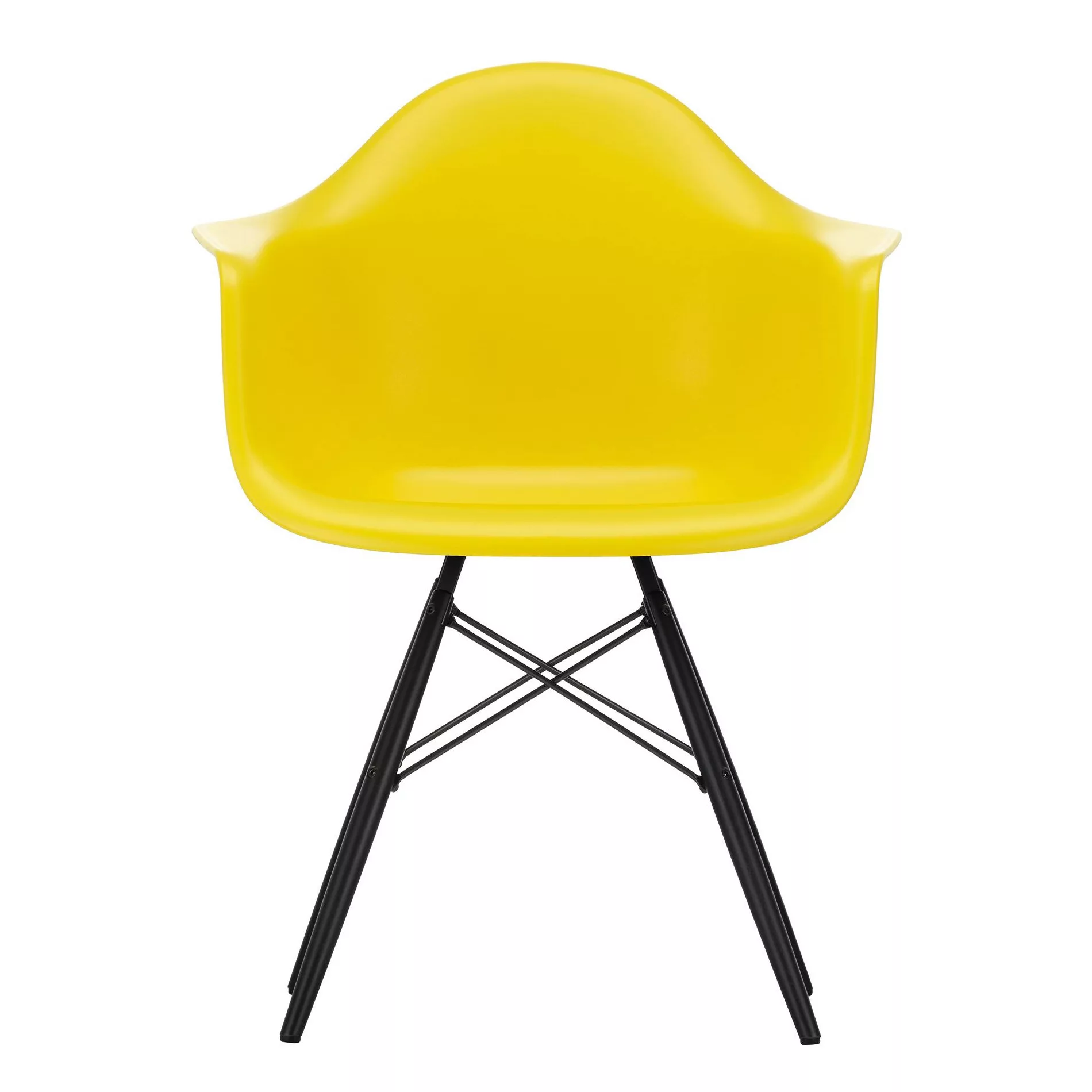 Vitra - Eames Plastic Armchair DAW Gestell Ahorn schwarz - sunlight/Sitzsch günstig online kaufen