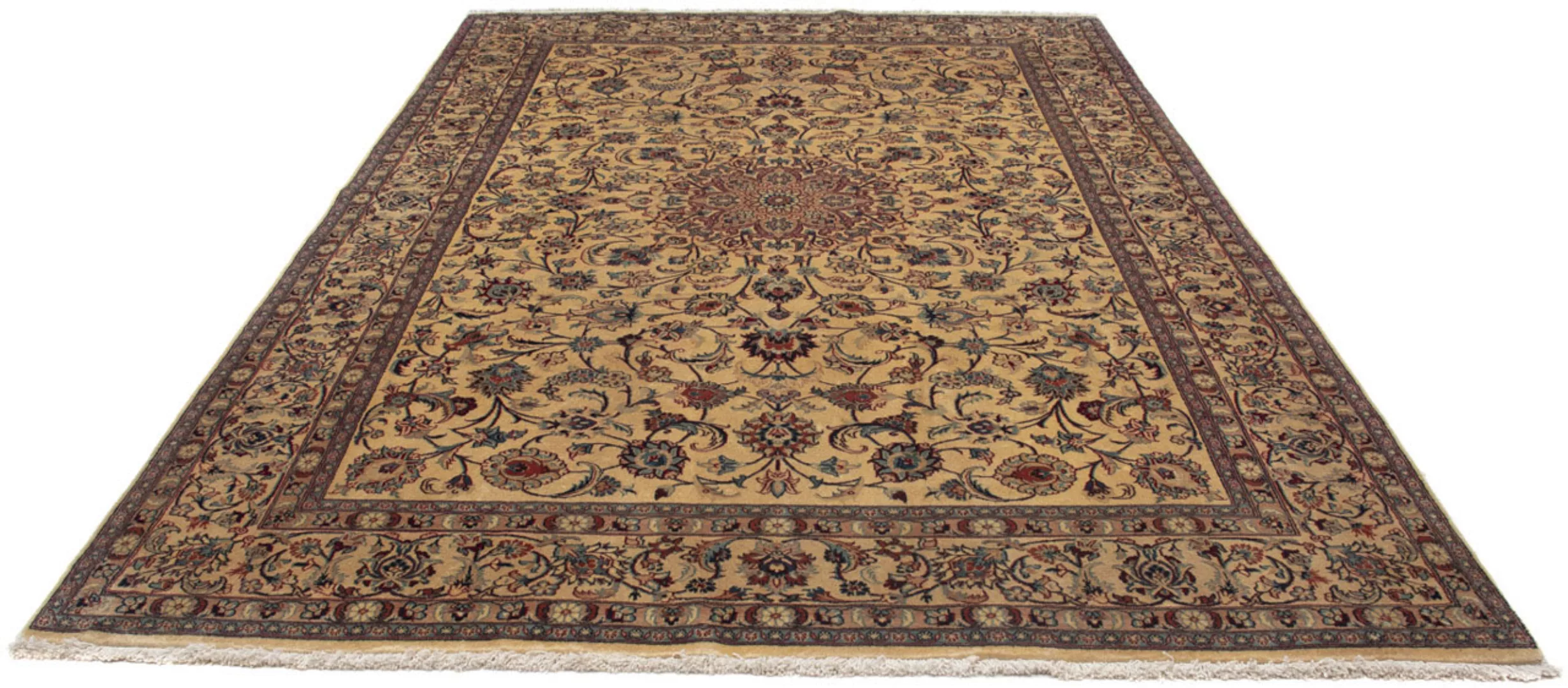 morgenland Wollteppich »Maschad Blumenmuster Beige 309 x 203 cm«, rechtecki günstig online kaufen