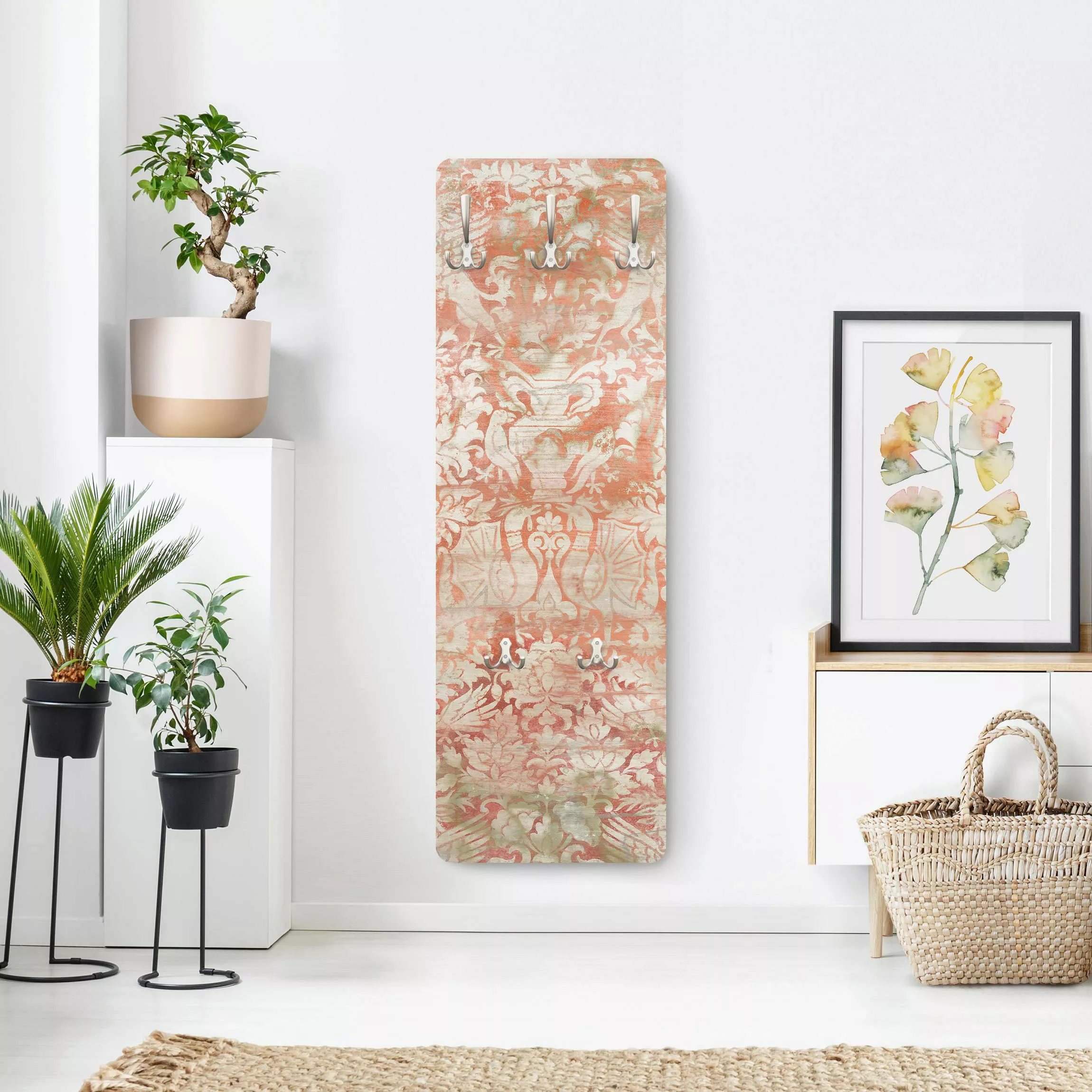 Wandgarderobe Holzpaneel Muster & Textur Ornamentgewebe II günstig online kaufen