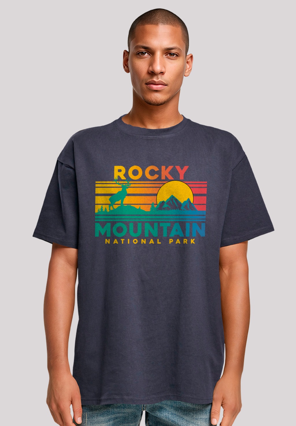 F4NT4STIC T-Shirt "US National Parks Rocky Mountain Sunset", Premium Qualit günstig online kaufen