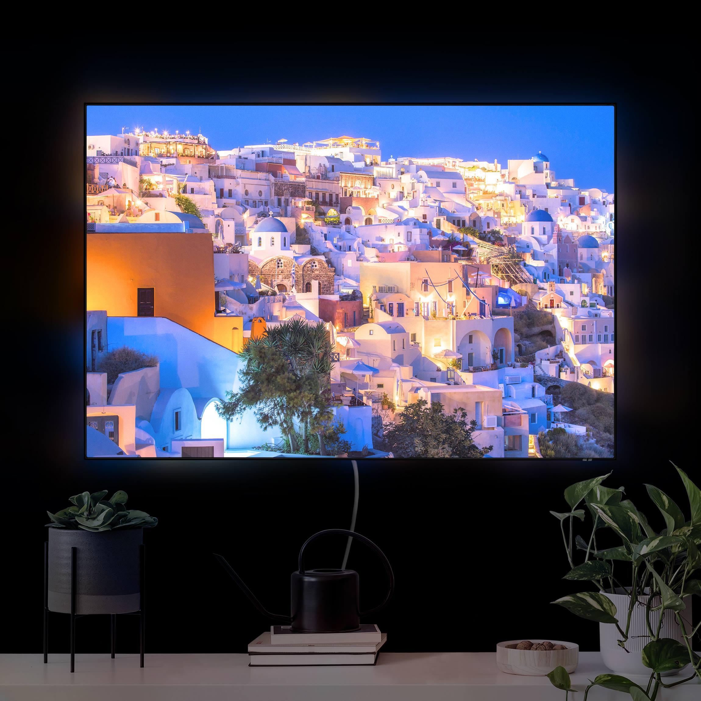 LED-Wechselbild Santorini at night günstig online kaufen