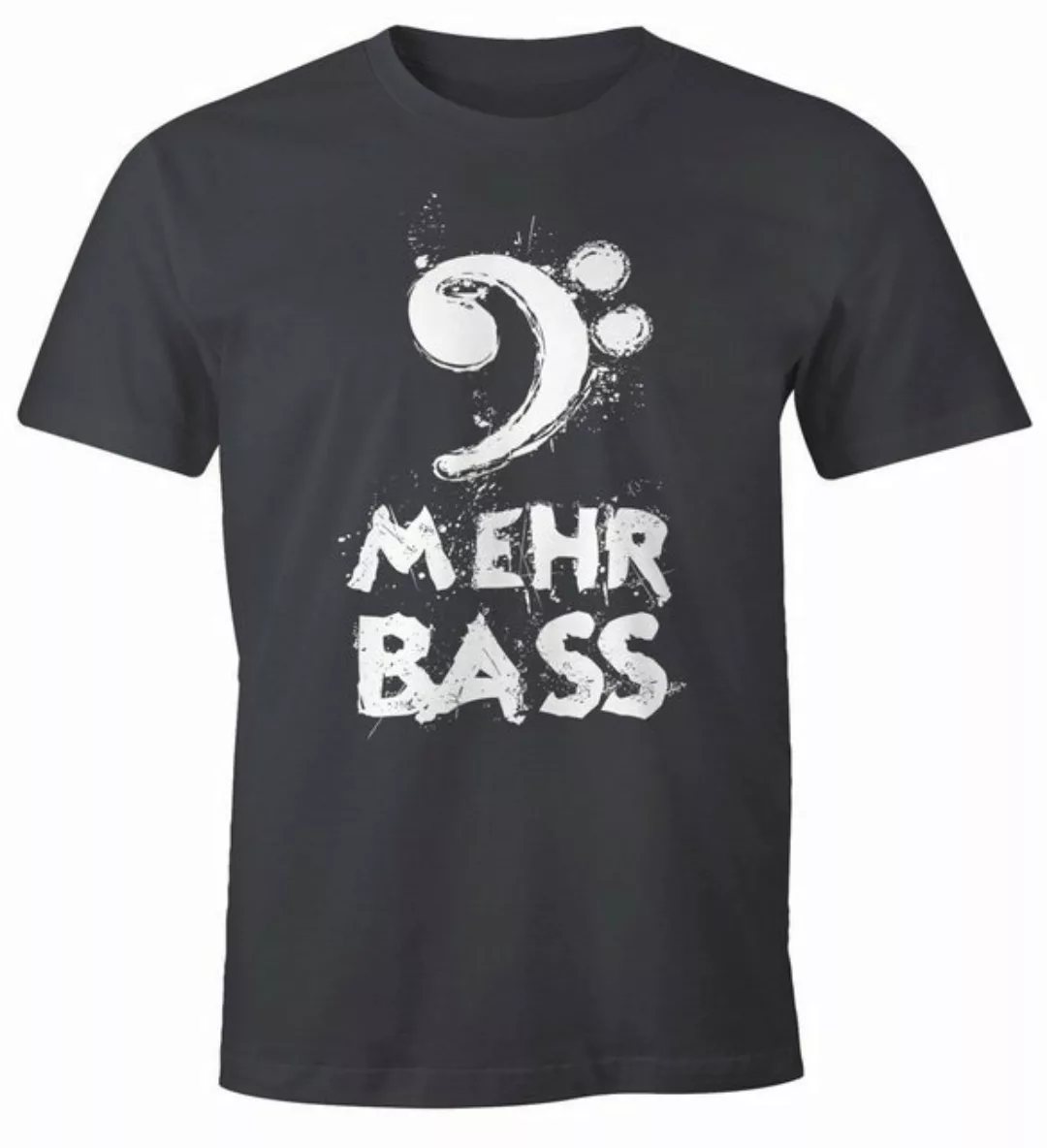 Print-Shirt Herren T-Shirt Mehr Bass Musik Party Moonworks® mit Print günstig online kaufen