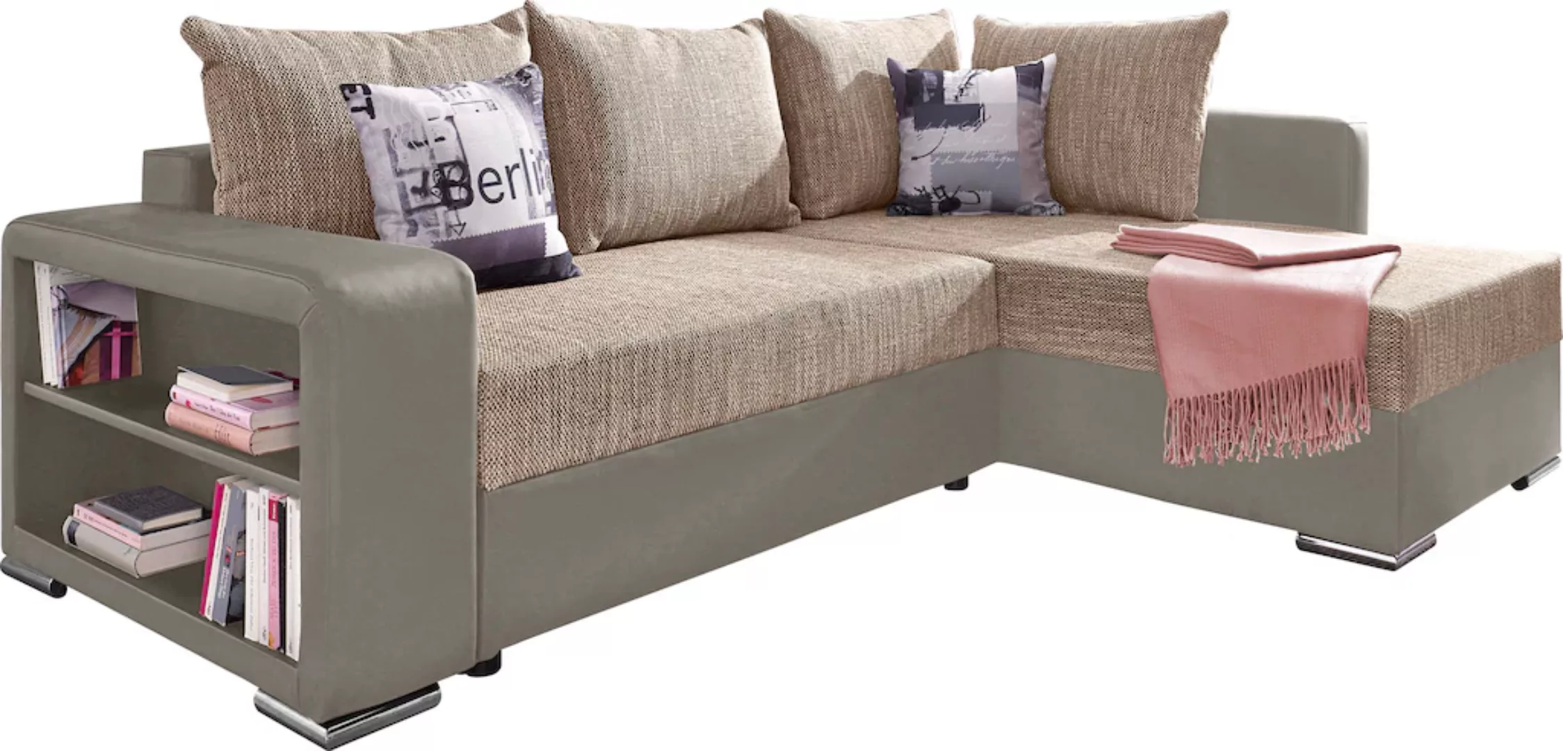 COLLECTION AB Ecksofa "John L-Form", mit Bettfunktion, Bettkasten und integ günstig online kaufen