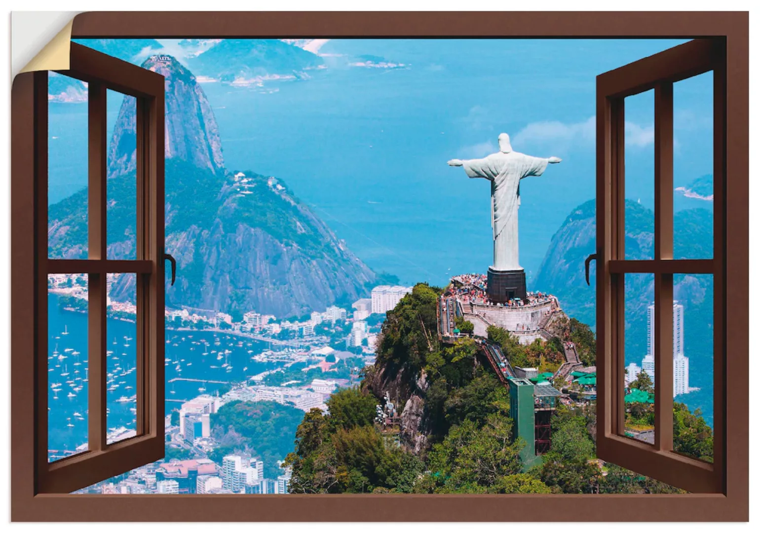 Artland Wandfolie »Rio de Janeiro mit Cristo, braun«, Gebäude, (1 St.), sel günstig online kaufen