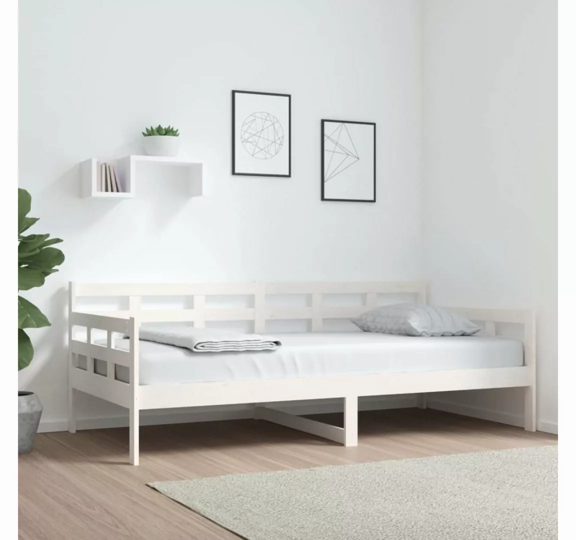 furnicato Bett Tagesbett Weiß Massivholz Kiefer 90x190 cm günstig online kaufen