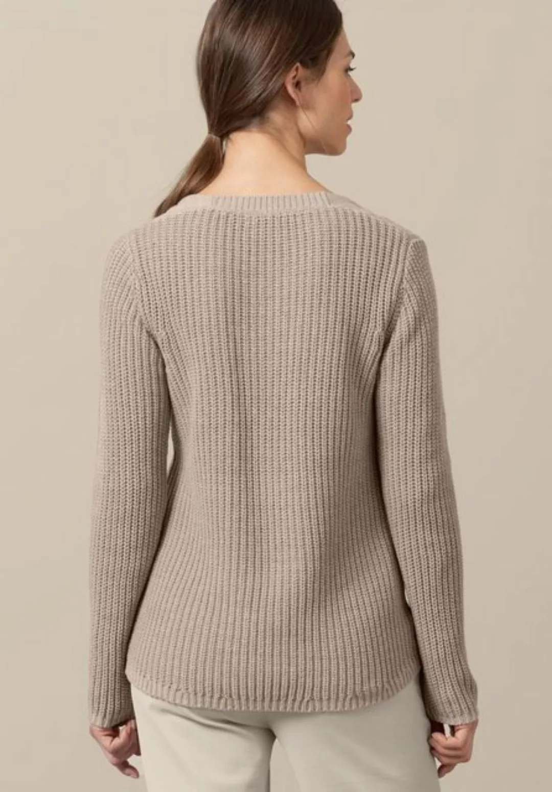 bianca Strickpullover – Pullover mit Zopfmuster und V-Ausschnitt günstig online kaufen