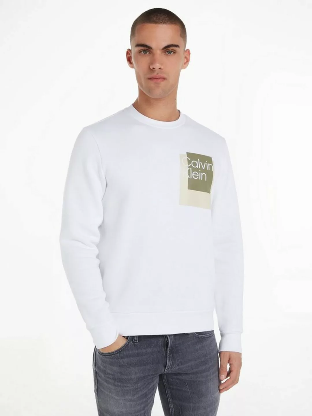 Calvin Klein Sweatshirt OVERLAY BOX LOGO SWEATSHIRT günstig online kaufen