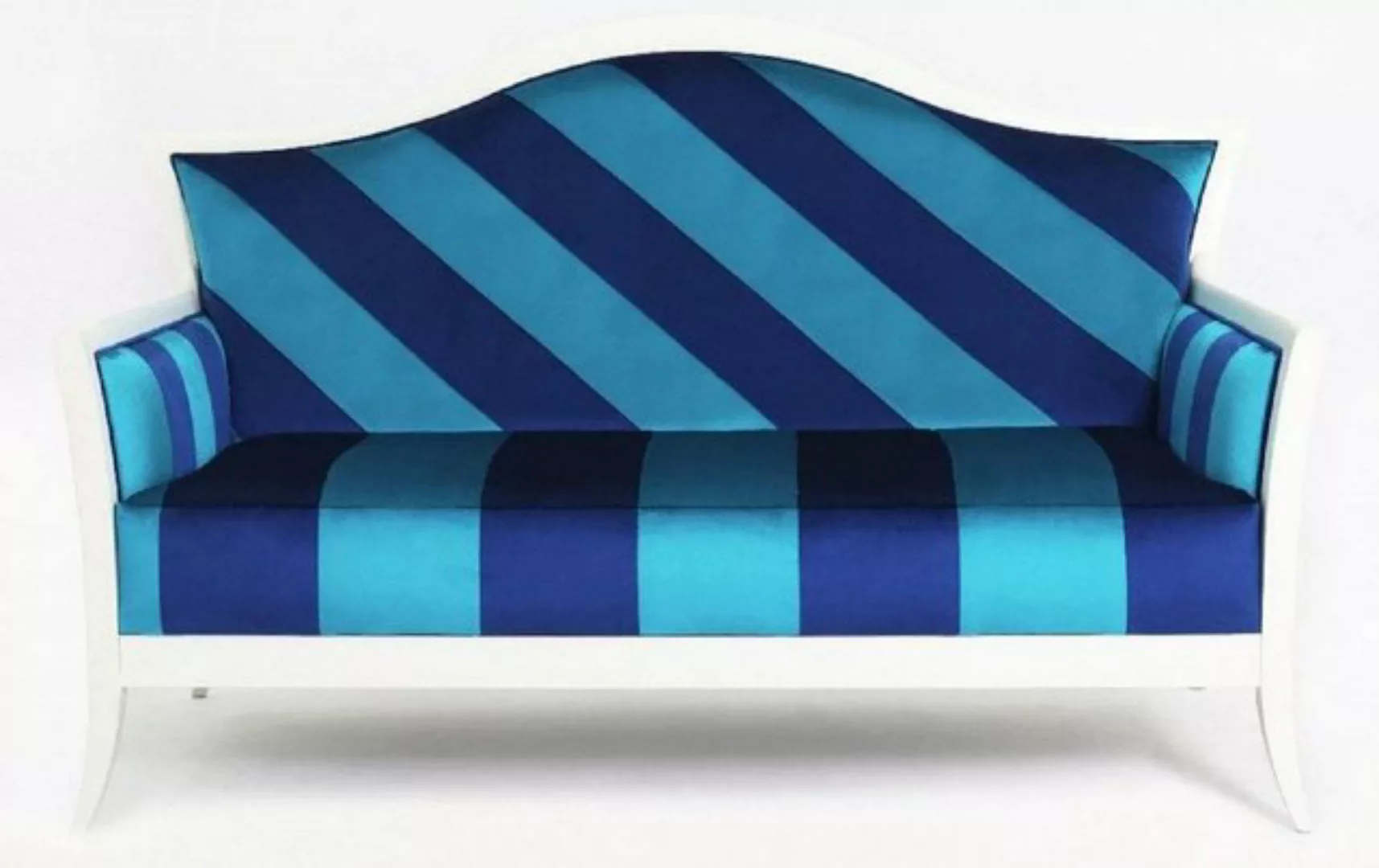 Casa Padrino Sofa Casa Padrino Luxus Art Deco Sofa mit Streifen Hellblau / günstig online kaufen