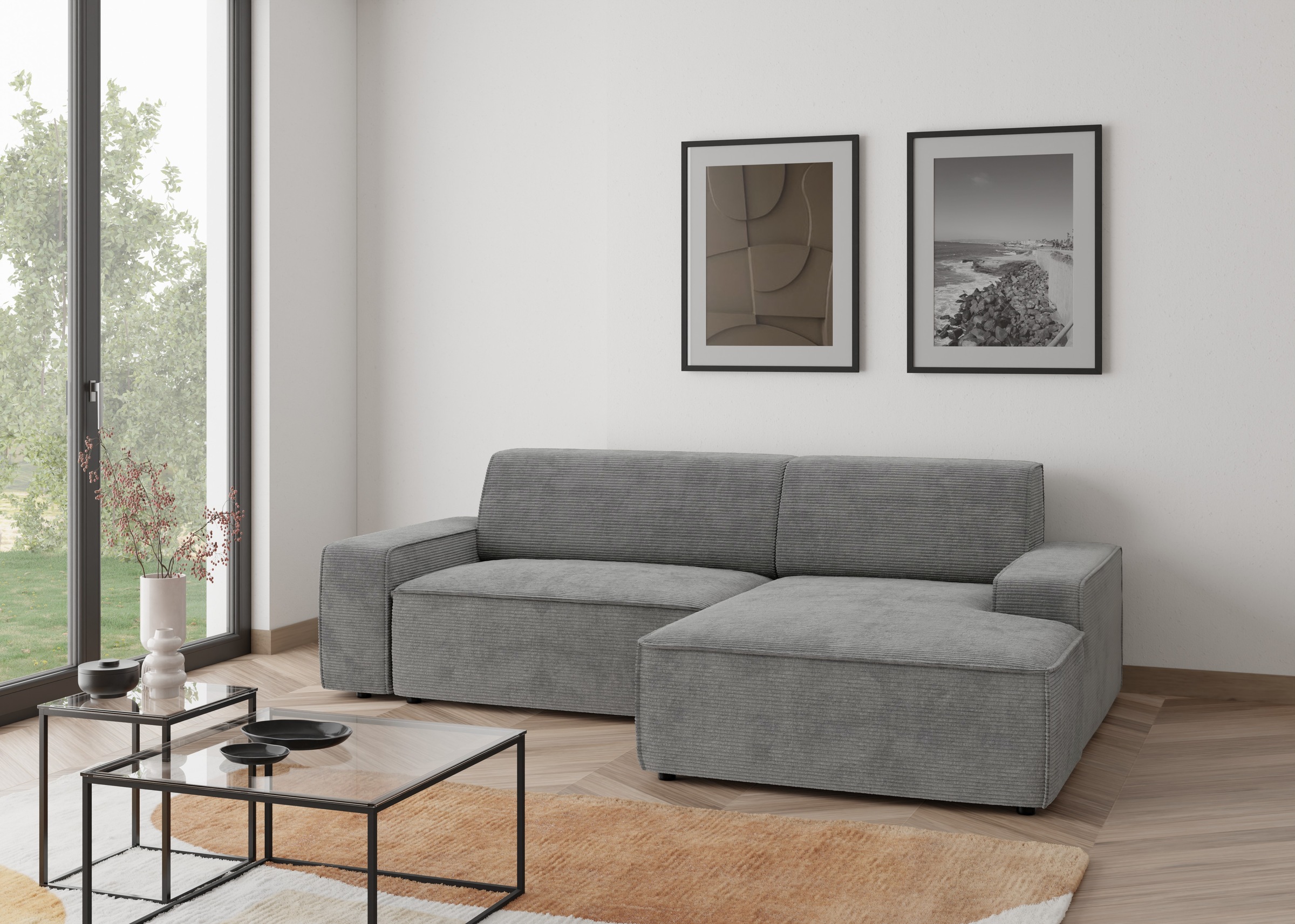TRENDMANUFAKTUR Ecksofa "Graz, wahlweise mit Sitzvorschub und Bettkasten, L günstig online kaufen