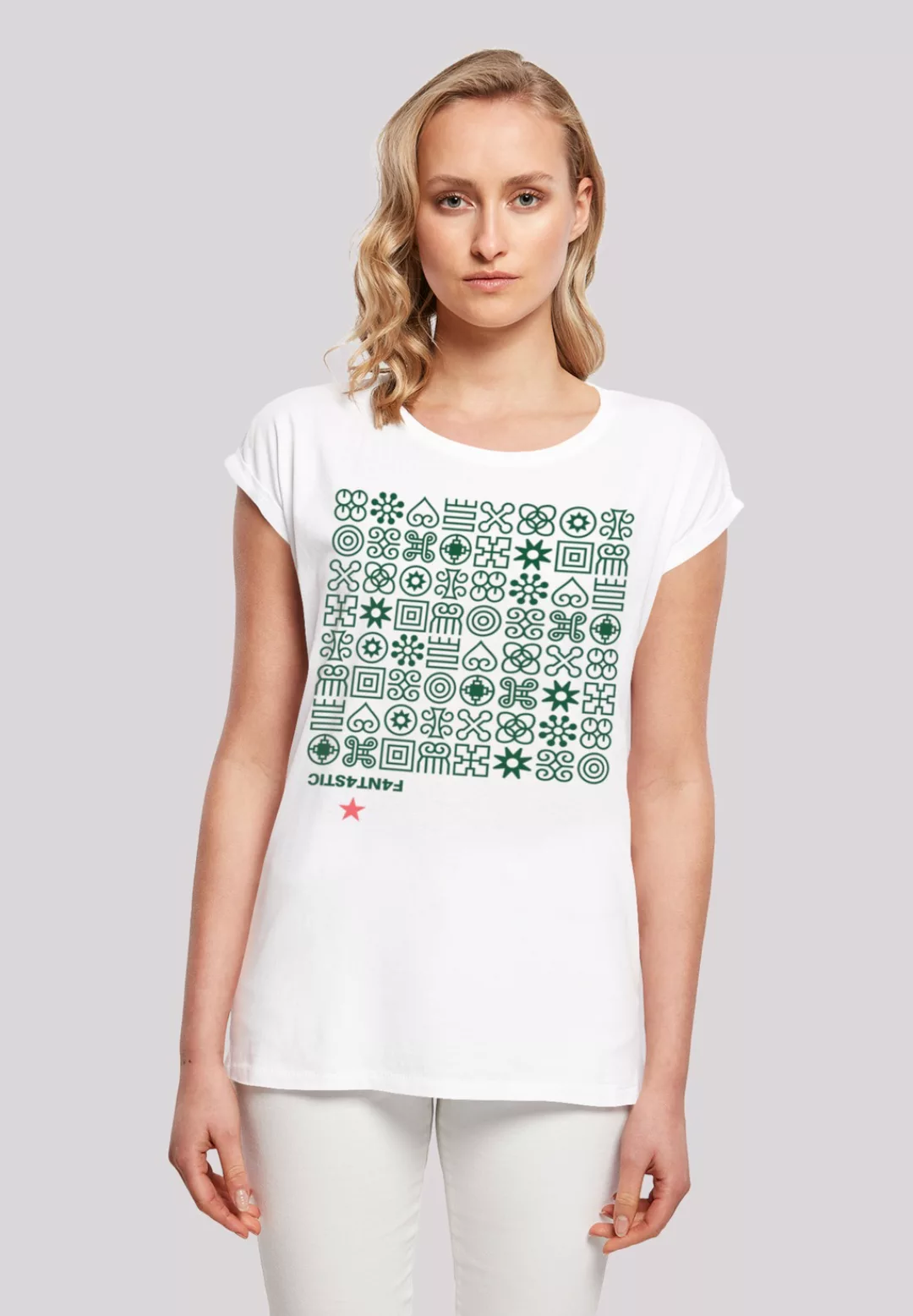 F4NT4STIC T-Shirt "Muster Grün Symbole", Print günstig online kaufen