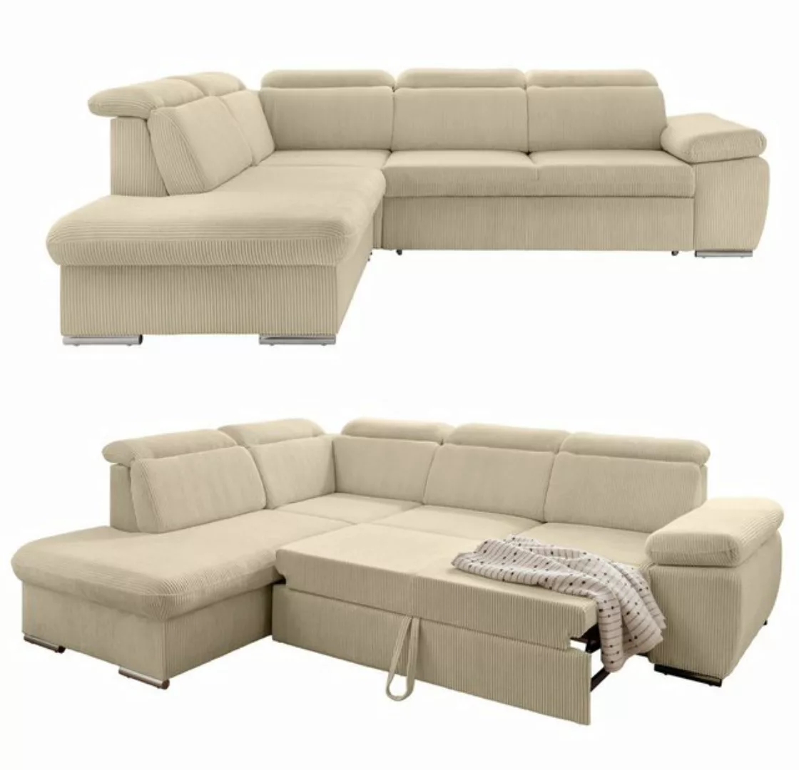 luma-home Ecksofa 17218, mit Bettfunktion und Bettkasten, 283x228 cm, mit K günstig online kaufen