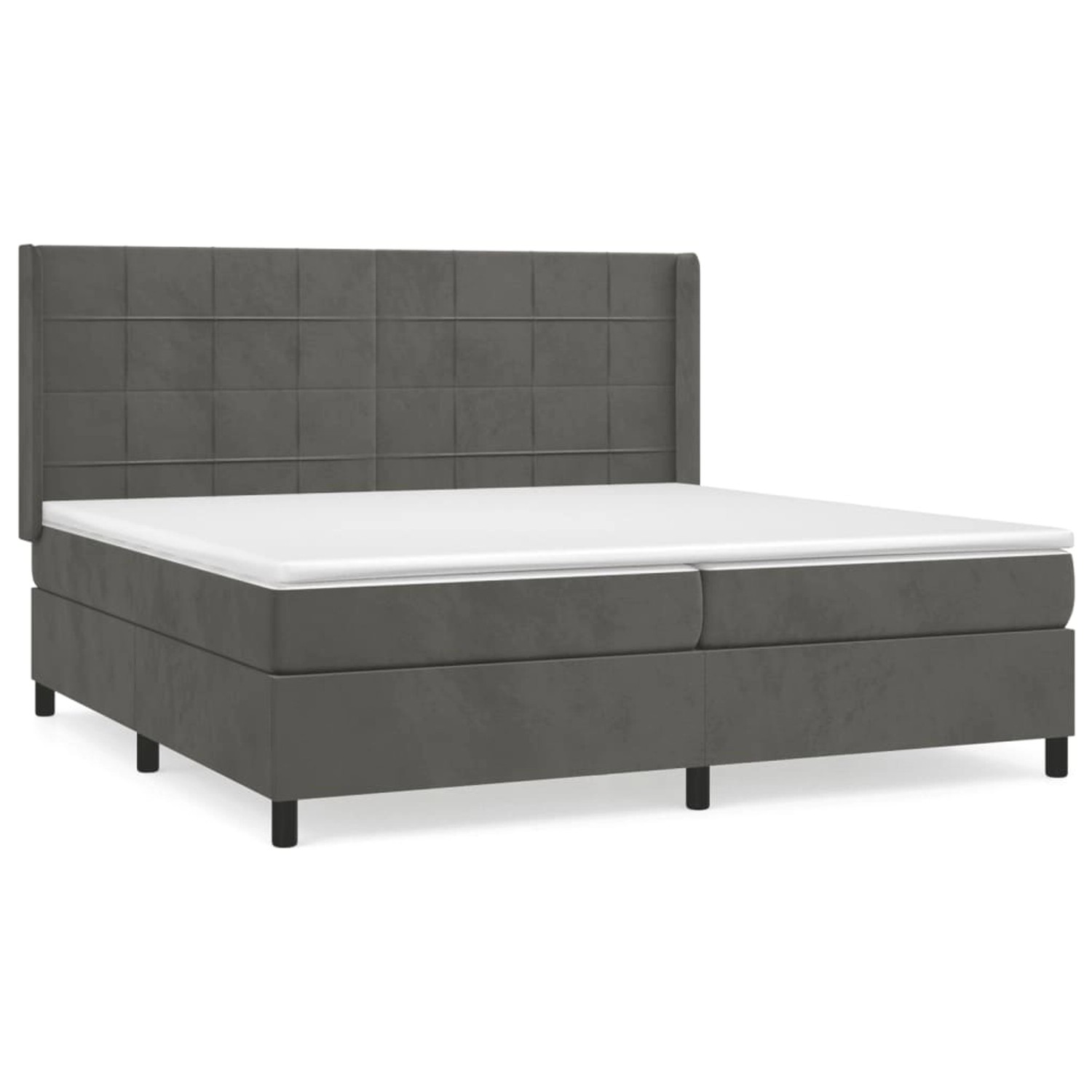 vidaXL Boxspringbett Boxspringbett mit Matratze Dunkelgrau 200x200 cm Samt günstig online kaufen