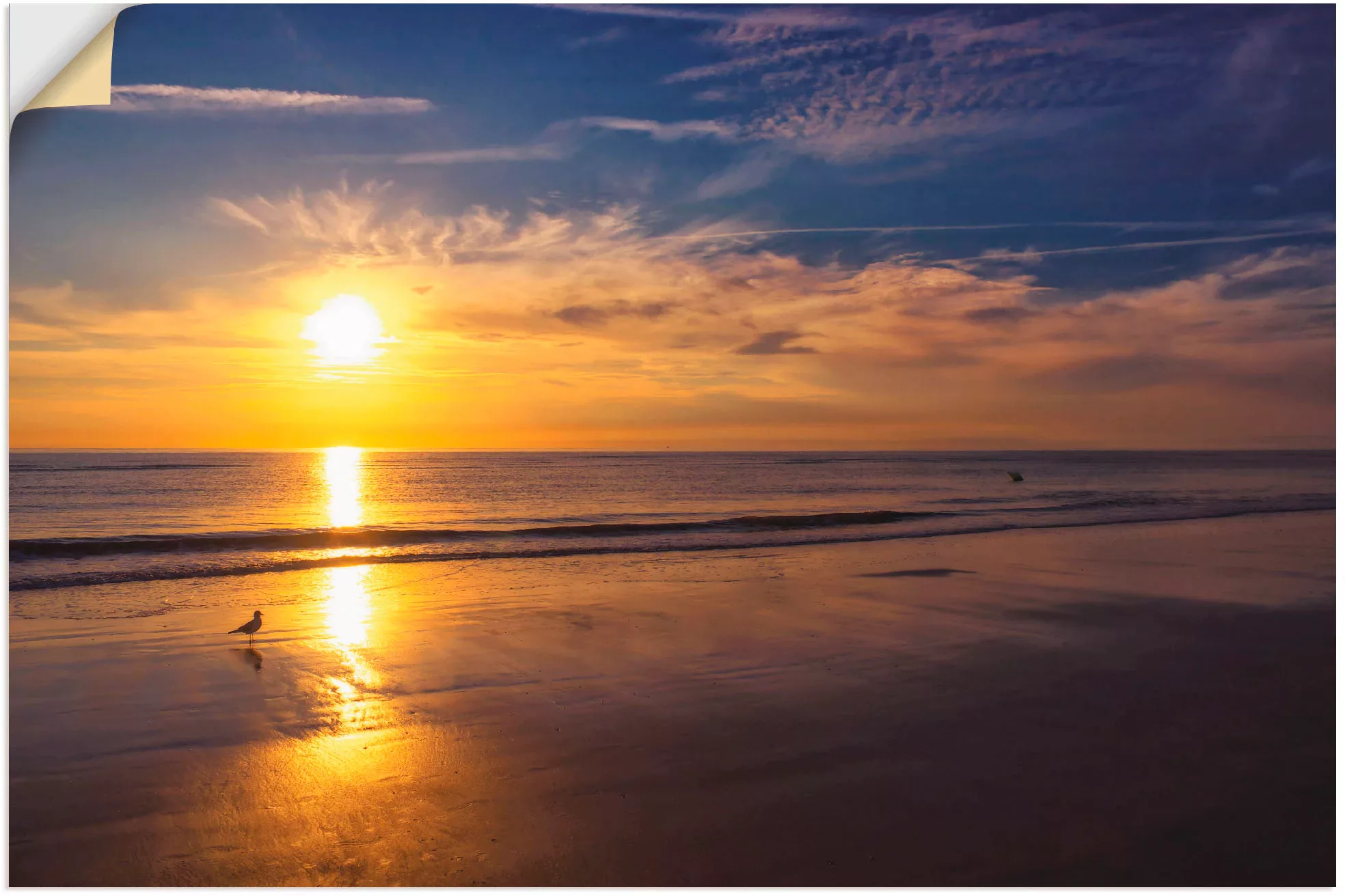 Artland Wandbild "Sonnenuntergang SPO", Strand, (1 St.), als Alubild, Outdo günstig online kaufen