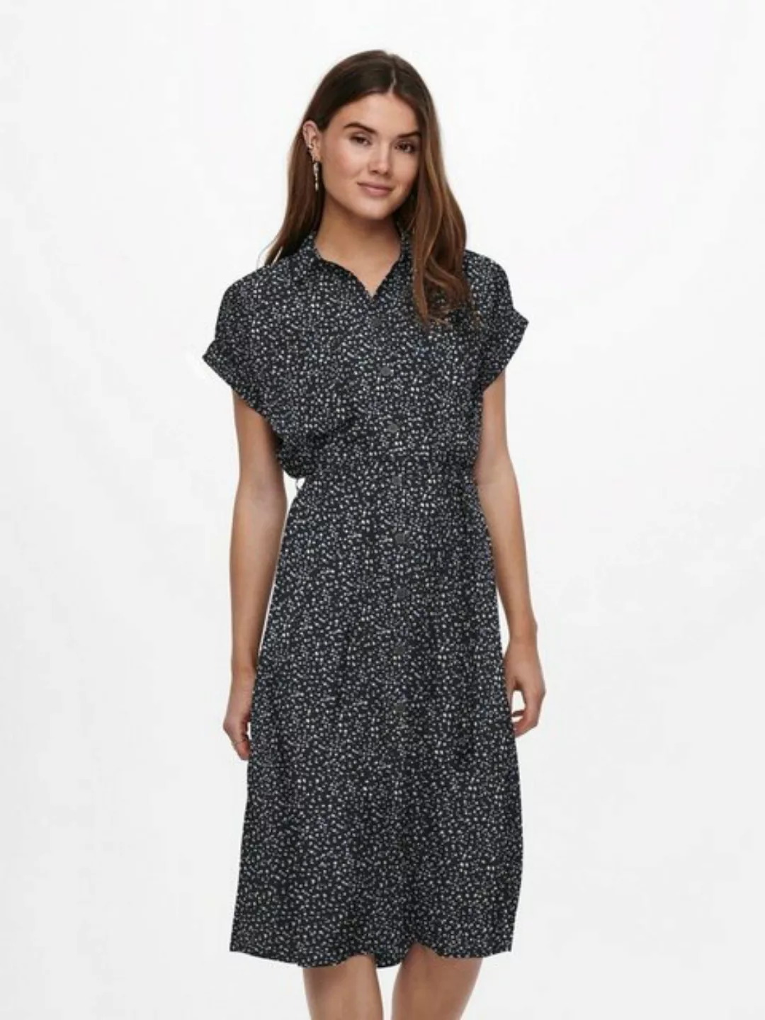 ONLY Shirtkleid Lockeres Midi Blusenkleid mit Bindegürtel ONLHANNOVER (lang günstig online kaufen