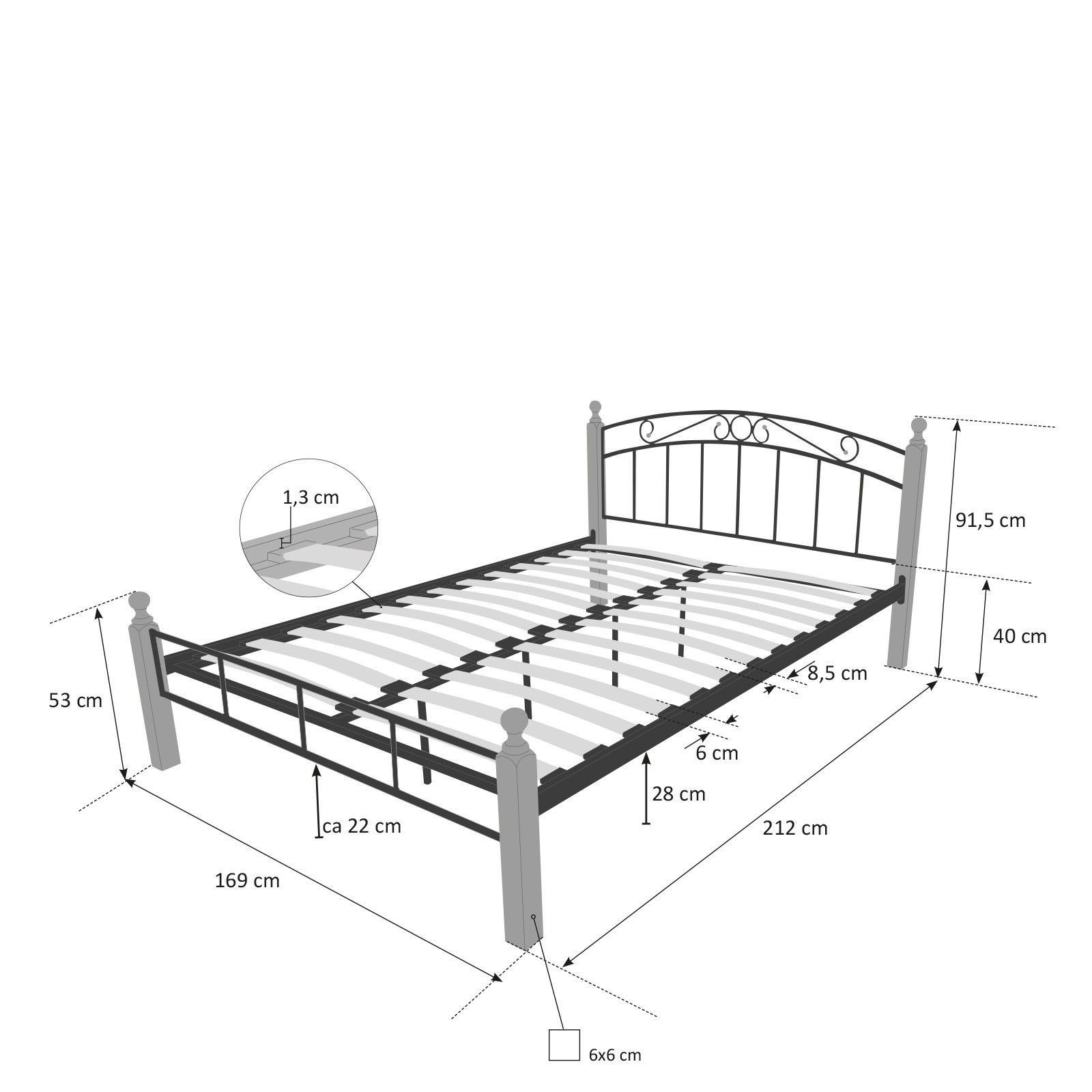 Homestyle4u Metallbett 140 / 160 x günstig online kaufen