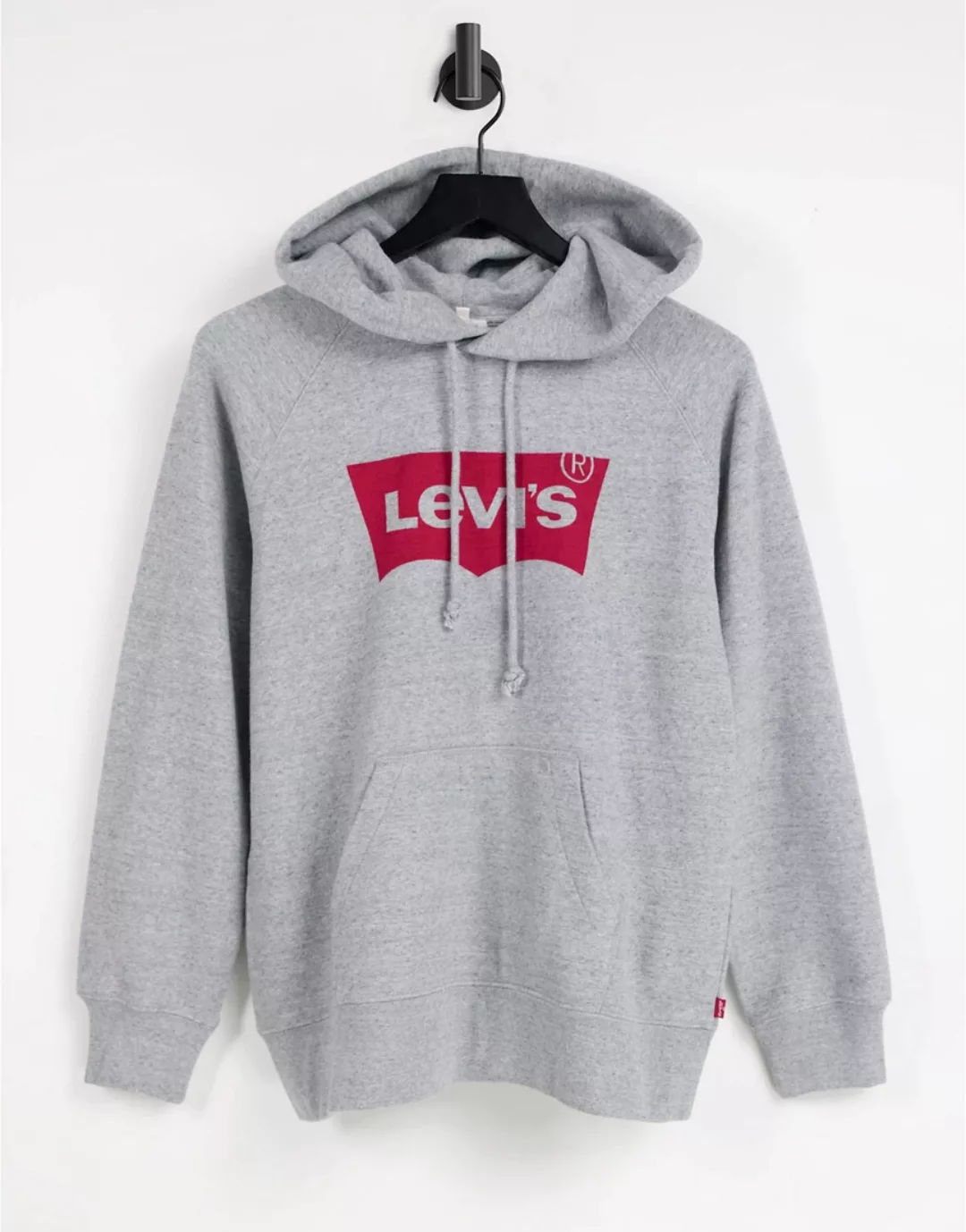 Levi's – Housemark – Kurzer Sport-Kapuzenpullover mit Grafik in rußigem Hei günstig online kaufen