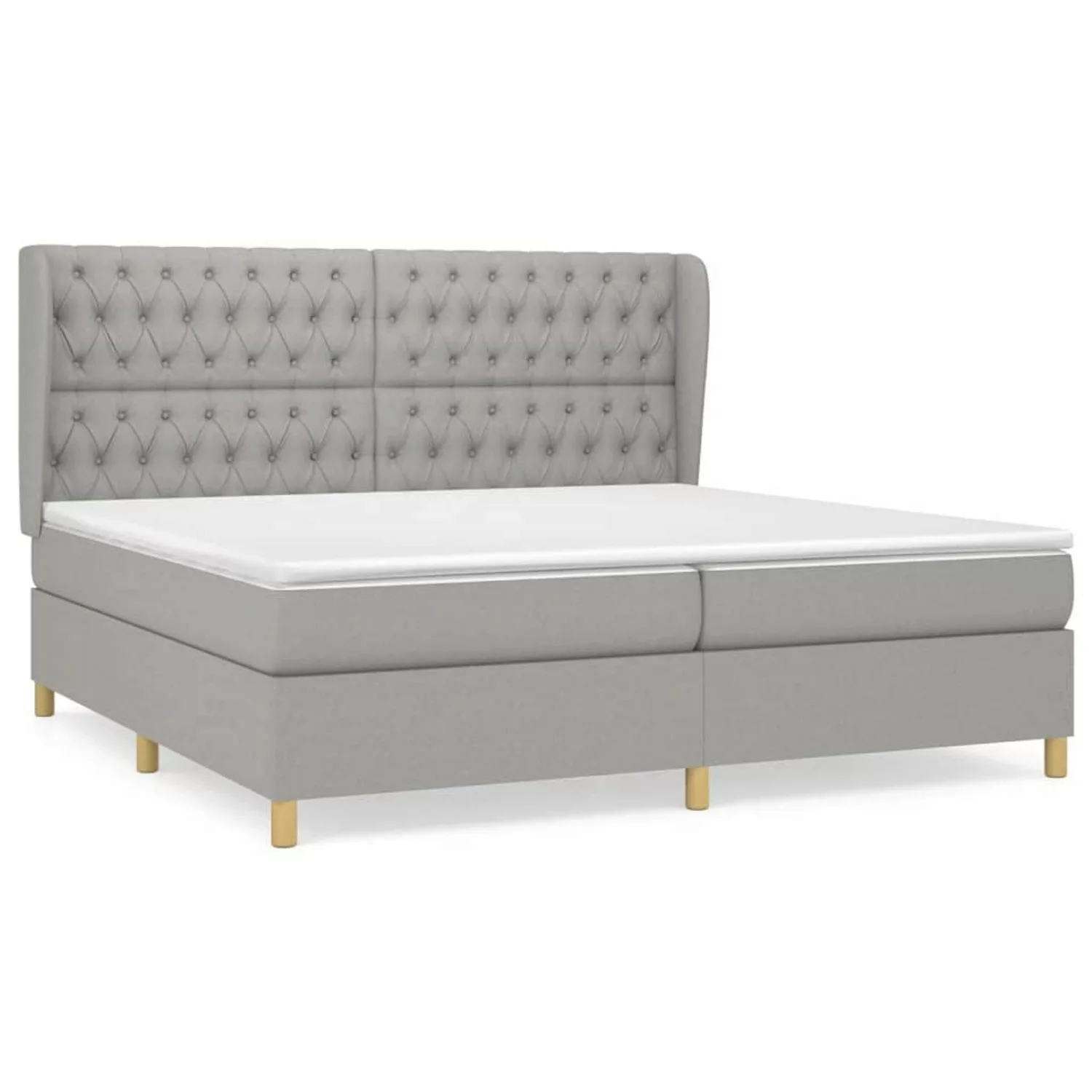 Vidaxl Boxspringbett Mit Matratze Hellgrau 200x200 Cm Stoff günstig online kaufen