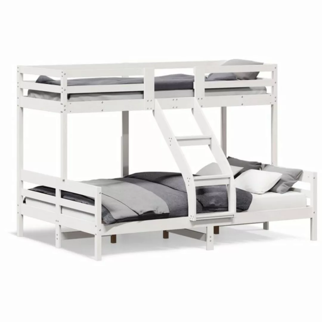 vidaXL Bett Etagenbett 80x200/140x200 cm Weiß Massivholz Kiefer günstig online kaufen