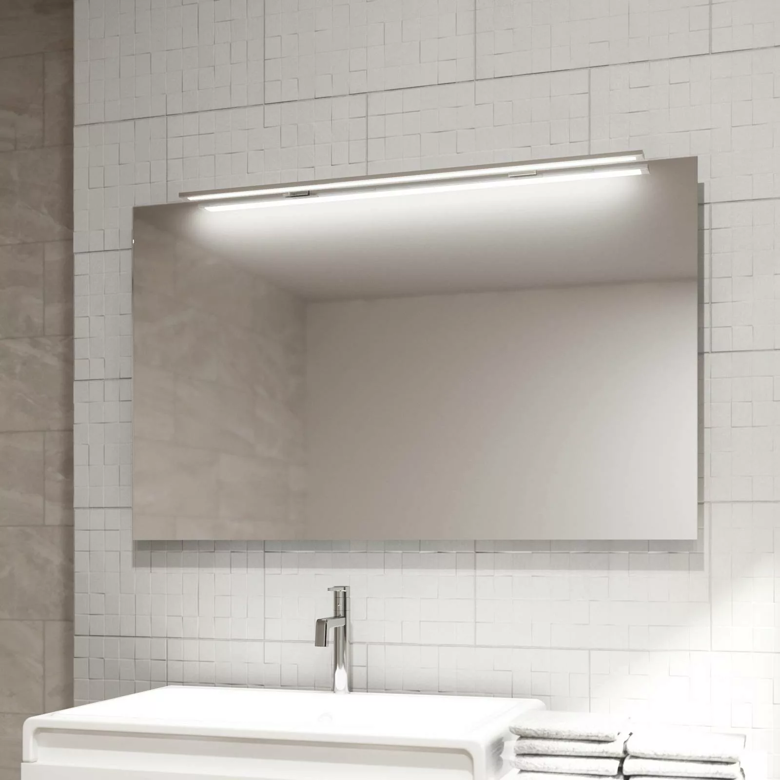 LED-Spiegelleuchte Espelho 80 cm chrom 4.000 K günstig online kaufen