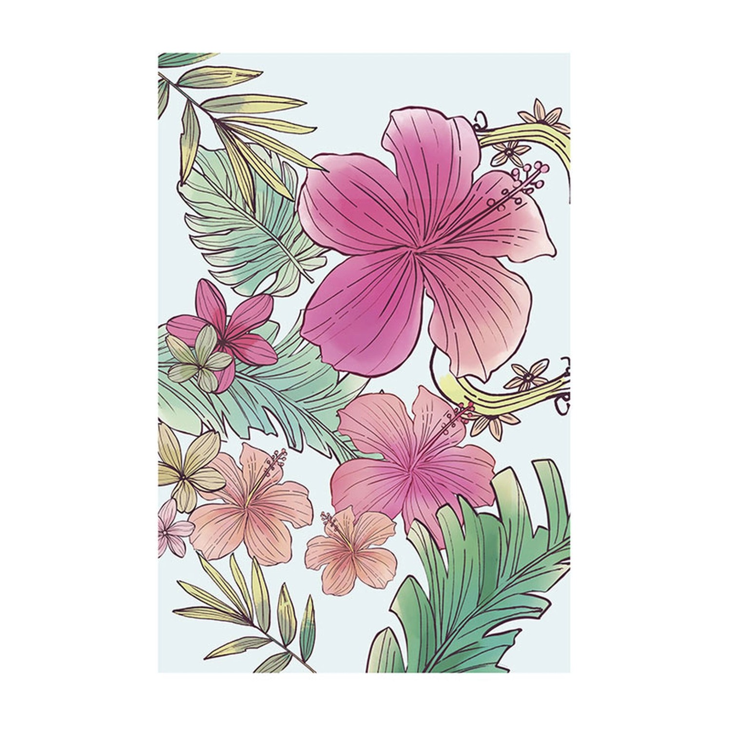Komar Poster Blumen Rosa und Grün 50 x 70 cm 610091 günstig online kaufen
