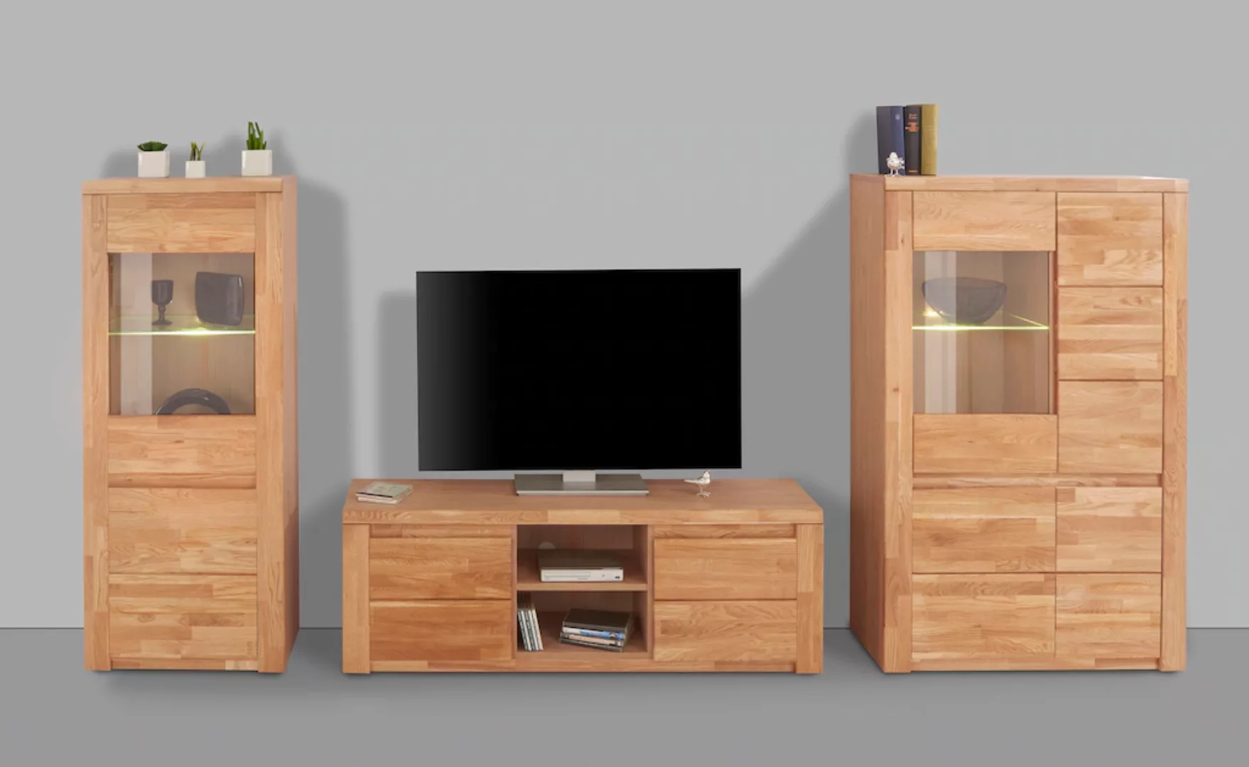 Home affaire Wohnwand "Burani", (Set, 3 St.), teilmassives Holz günstig online kaufen