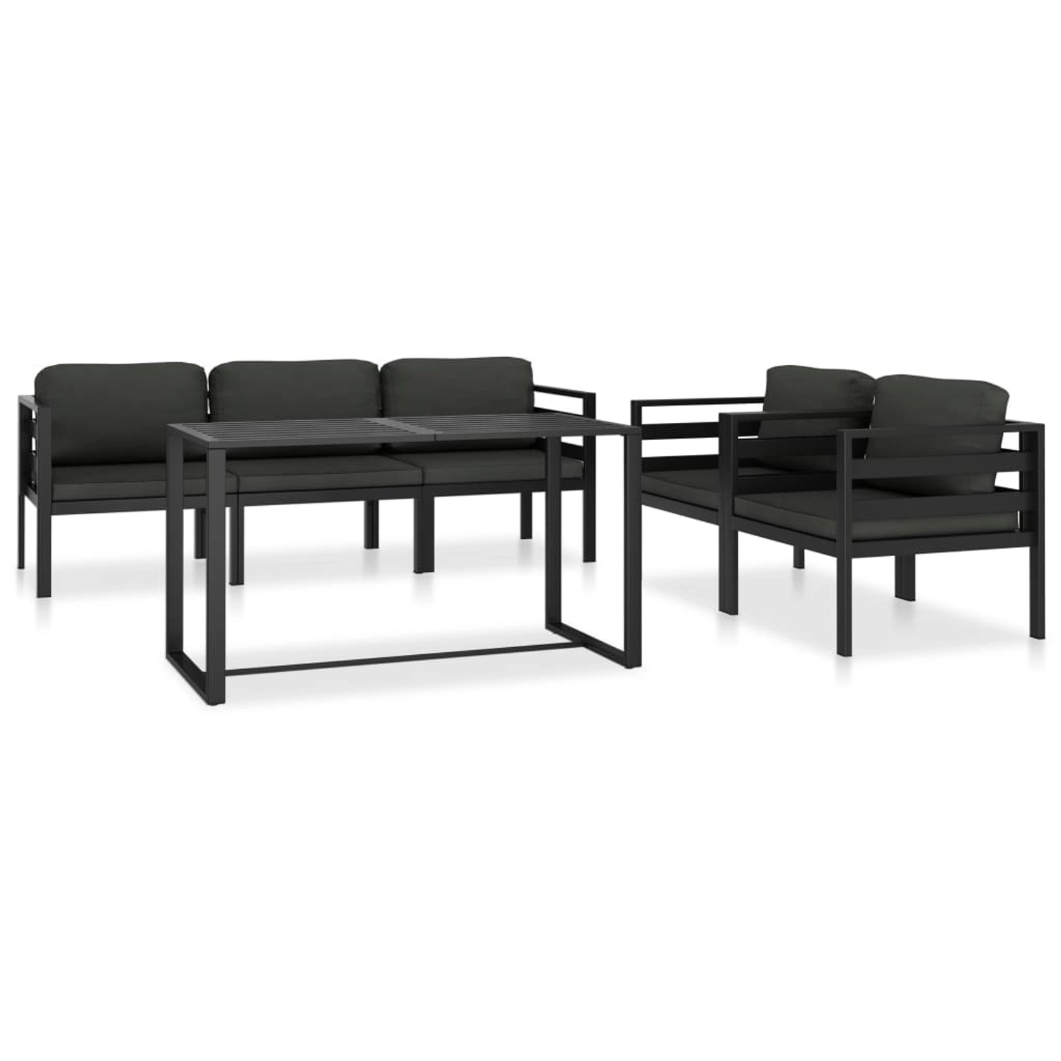 vidaXL 6-Tlg Garten-Lounge-Set mit Kissen Aluminium Anthrazit 49235 günstig online kaufen