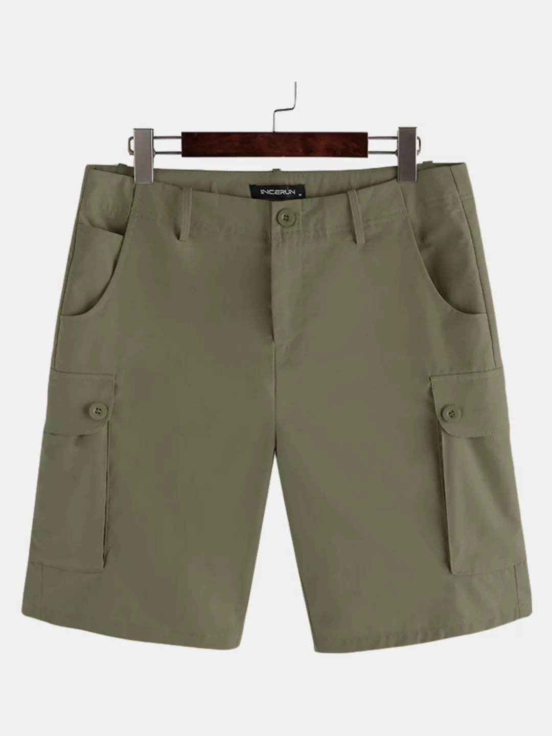 Mens Solid Einfache Cargo-Shorts mit mehreren Taschen günstig online kaufen