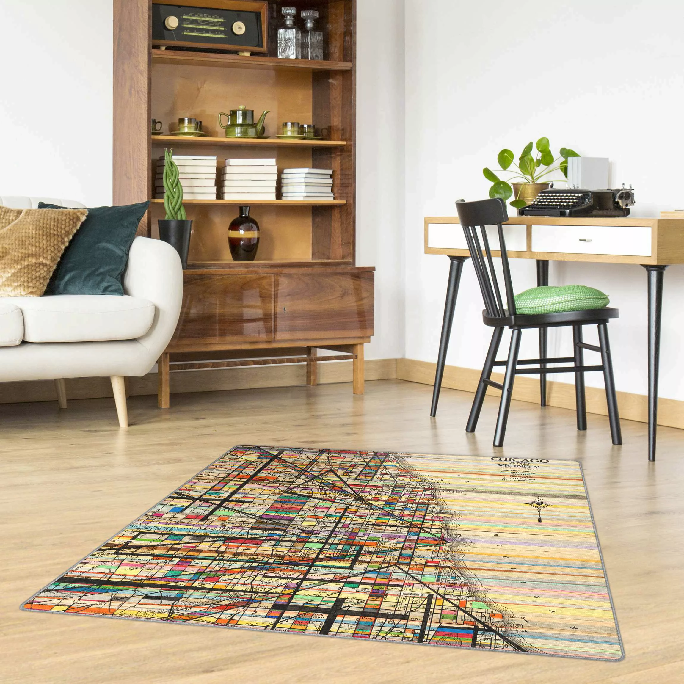 Teppich Moderne Karte von Chicago günstig online kaufen