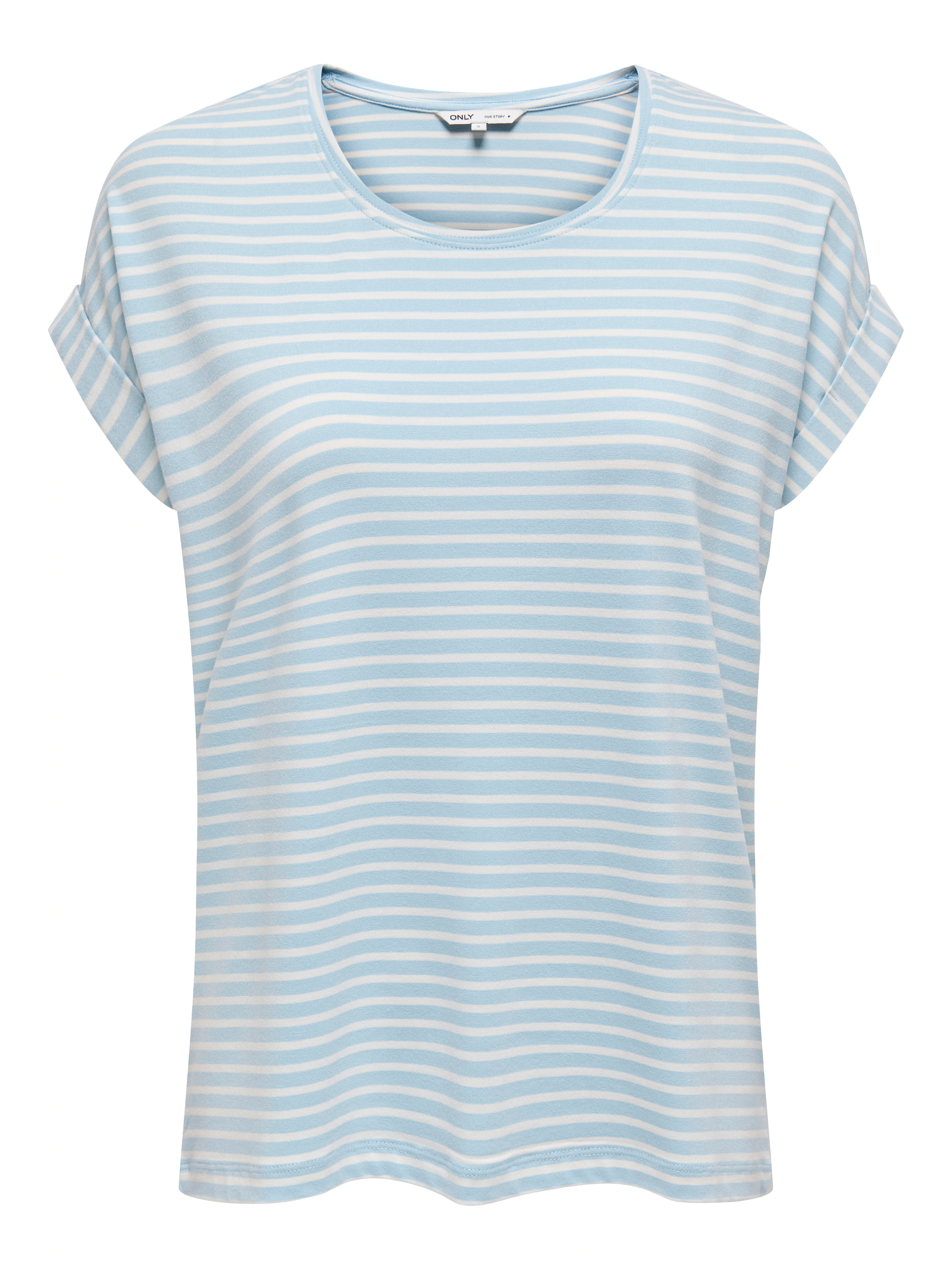 ONLY T-Shirt "ONLMOSTER STRIPE S/S O-NECK TOP JRS NOOS", mit Aufschlag am A günstig online kaufen