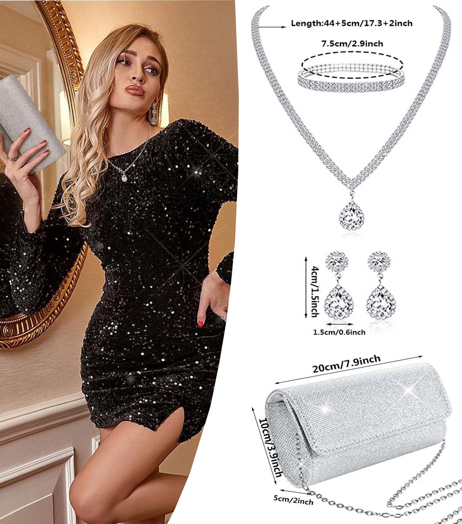 Coonoor Schmuckset Silbernes Ballschmuckset, Damen-Silberschmuck-Set, (4-tl günstig online kaufen