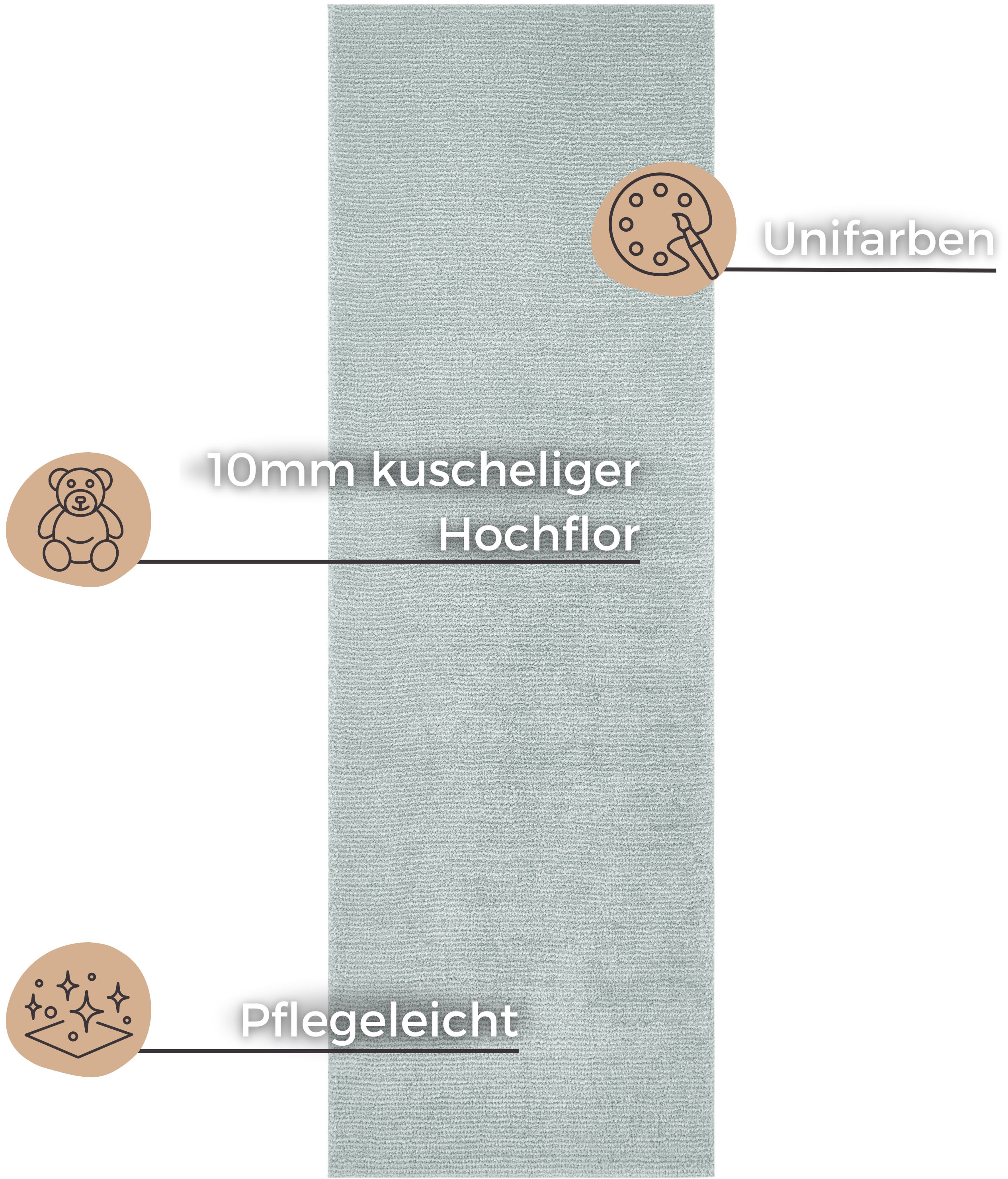 HANSE Home Teppich »Supersoft«, rechteckig, 10 mm Höhe, Kurzflor, Läufer Mo günstig online kaufen