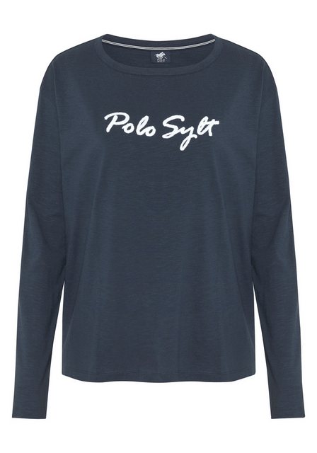 Polo Sylt Langarmshirt mit gesticktem Logo-Schriftzug günstig online kaufen