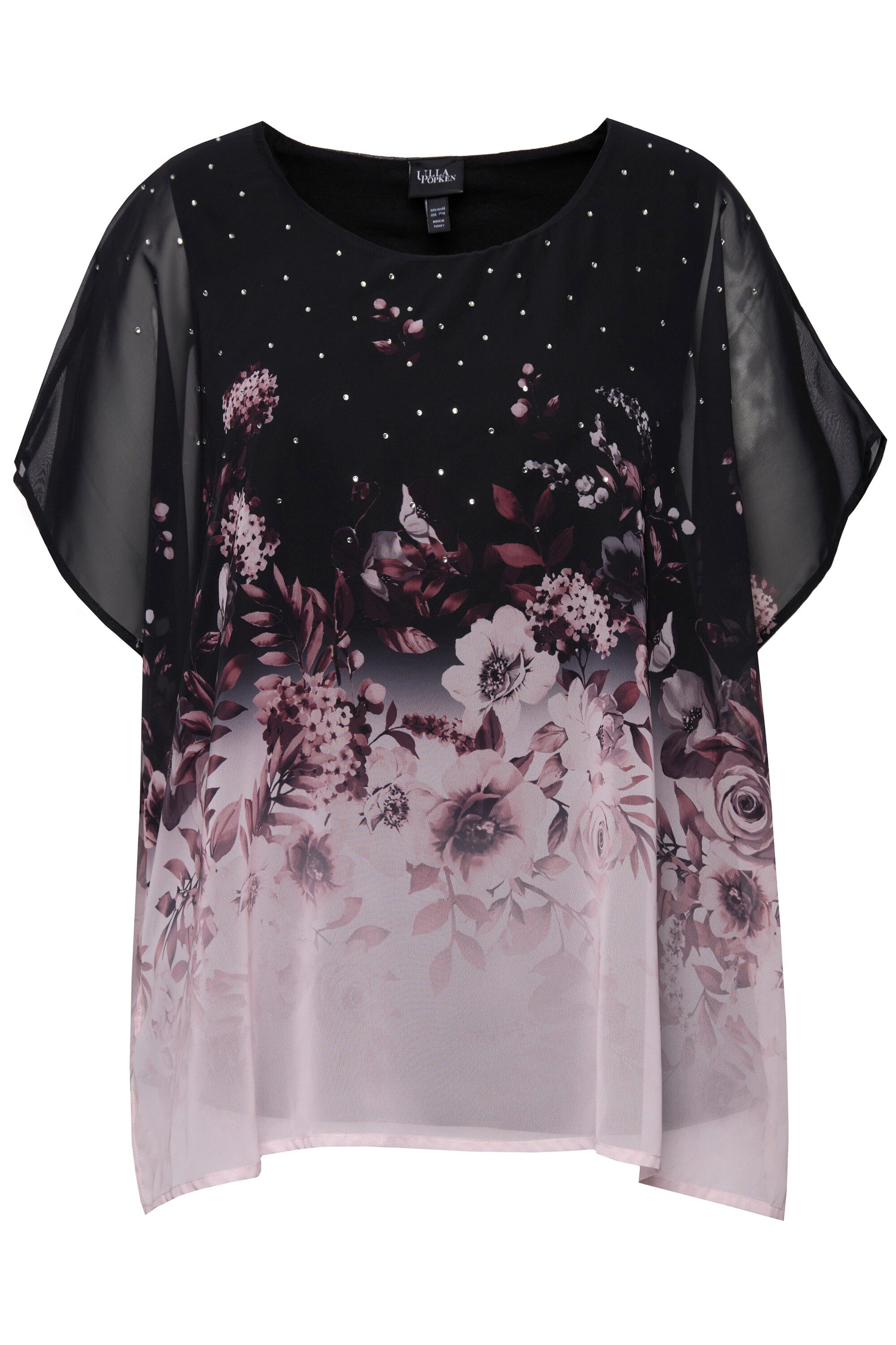 Ulla Popken Druckbluse Blusenshirt oversized Chiffon günstig online kaufen
