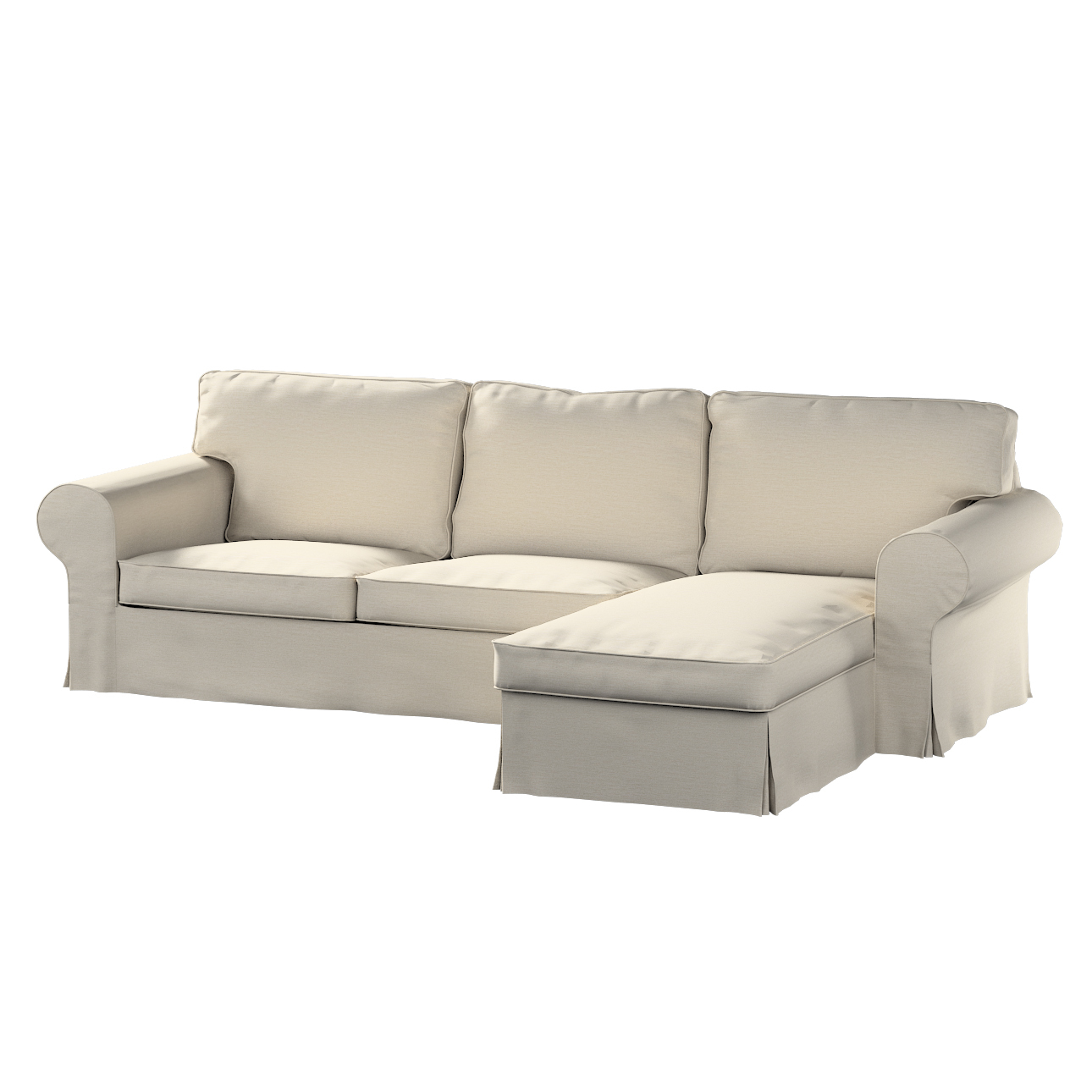 Bezug für Ektorp 2-Sitzer Sofa mit Recamiere, hellbeige, Ektorp 2-Sitzer So günstig online kaufen