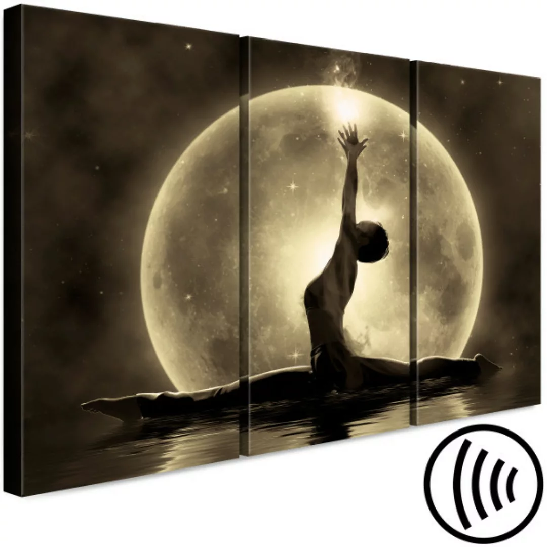 Leinwandbild Mondtanz - mystisches Motiv mit Ballerina, Wasser- und Mondhin günstig online kaufen