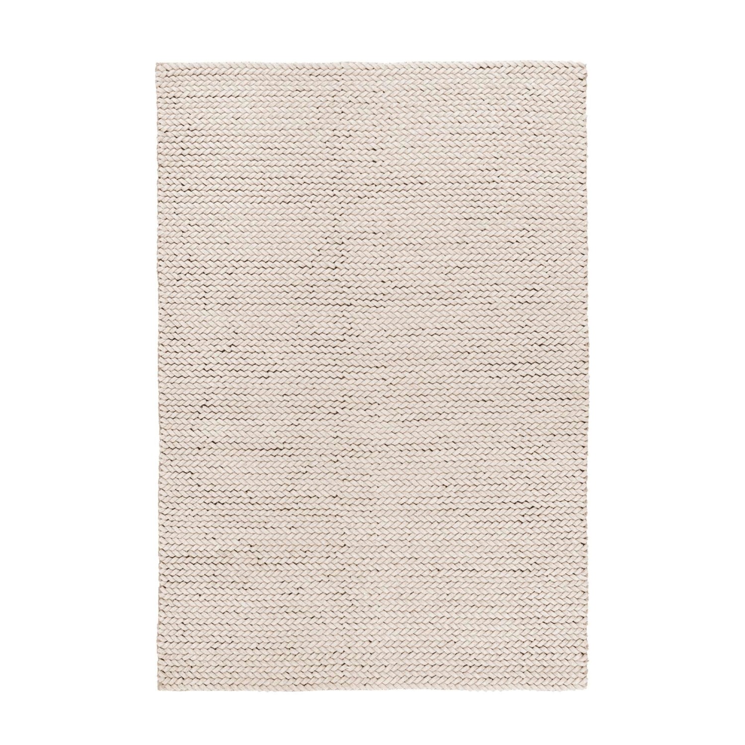 MeGusta Flachflor Teppich Uni Creme Wolle 160x230 cm Antonia günstig online kaufen