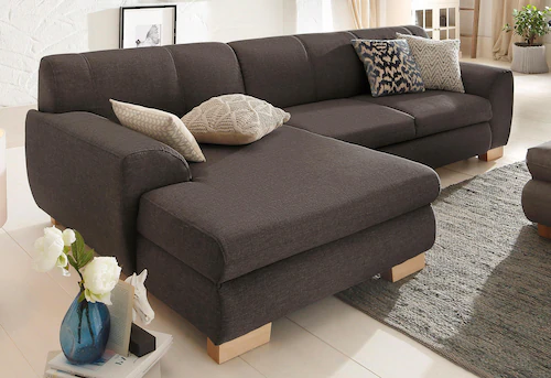 Home affaire Ecksofa "Nika L-Form", Polsterecke, Struktur fein oder Melrose günstig online kaufen