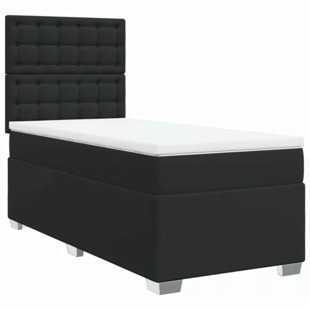 vidaXL Bett Boxspringbett mit Matratze Schwarz 80x200 cm Kunstleder günstig online kaufen